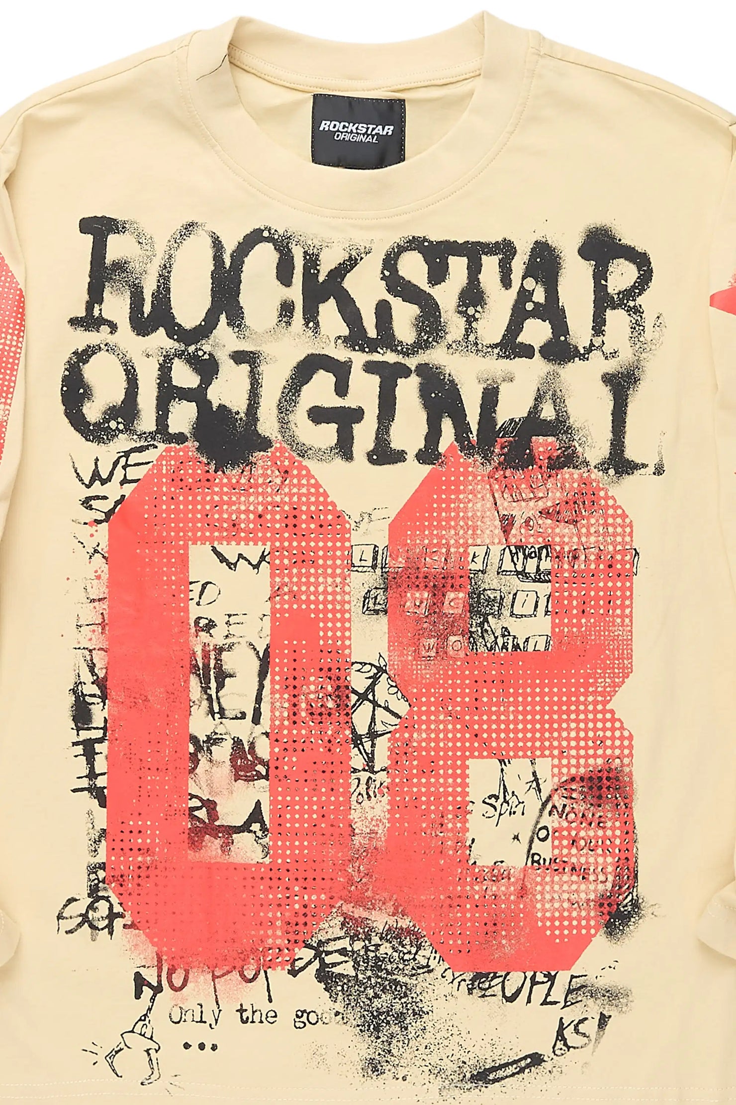 Boys Rhett Beige Long Sleeve Graphic T-Shirt