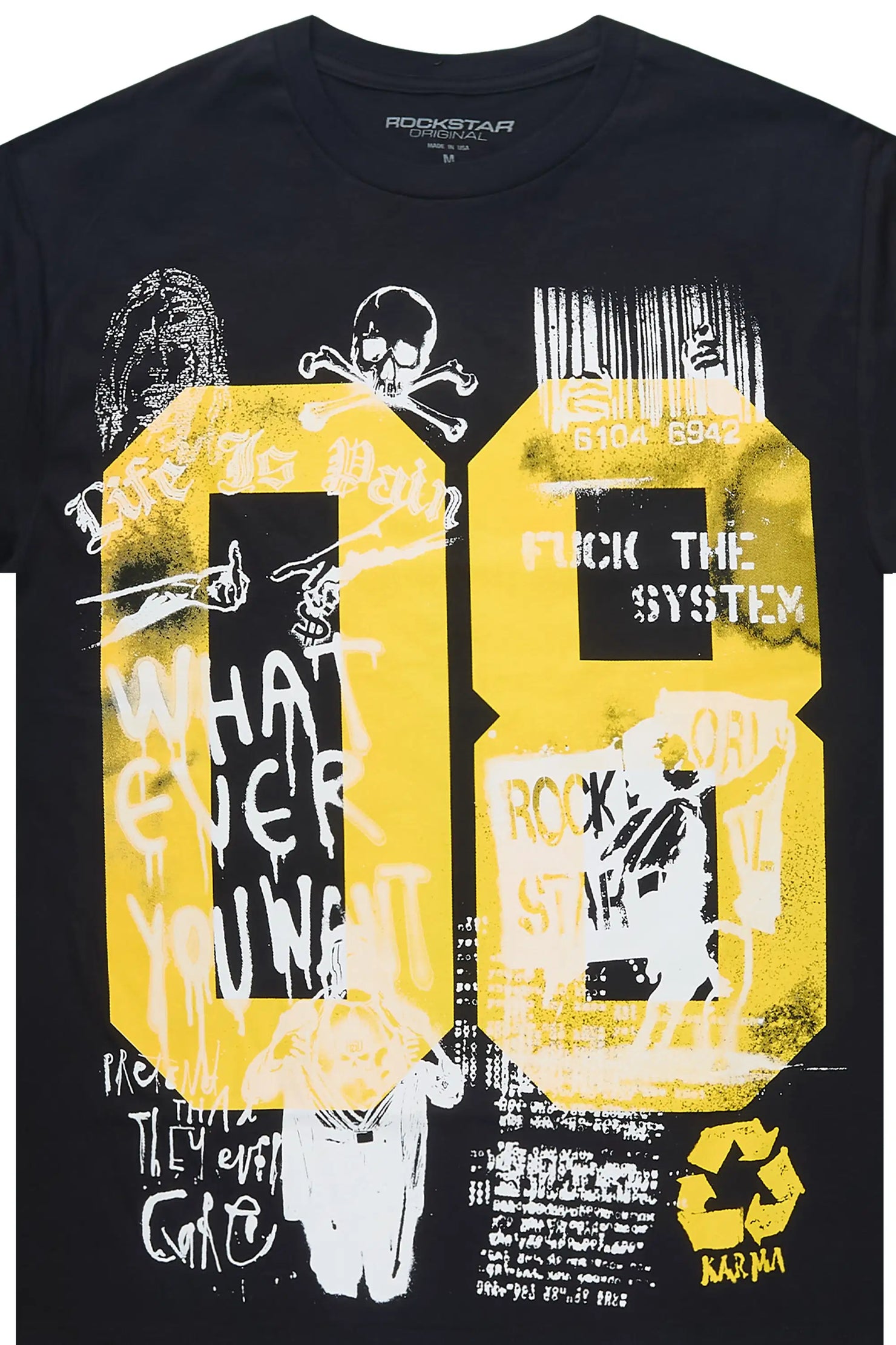 Grill 3.0 Black/Yellow Oversized Graphic T-Shirt