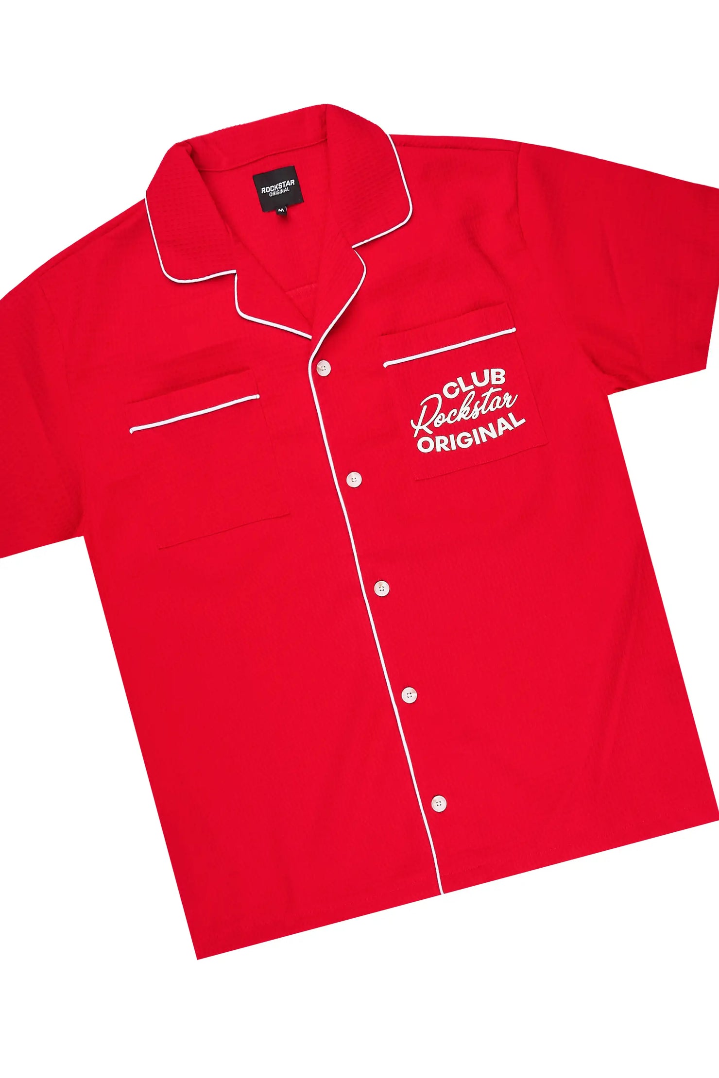 Clarence Red Button Down Shirt/Short Set