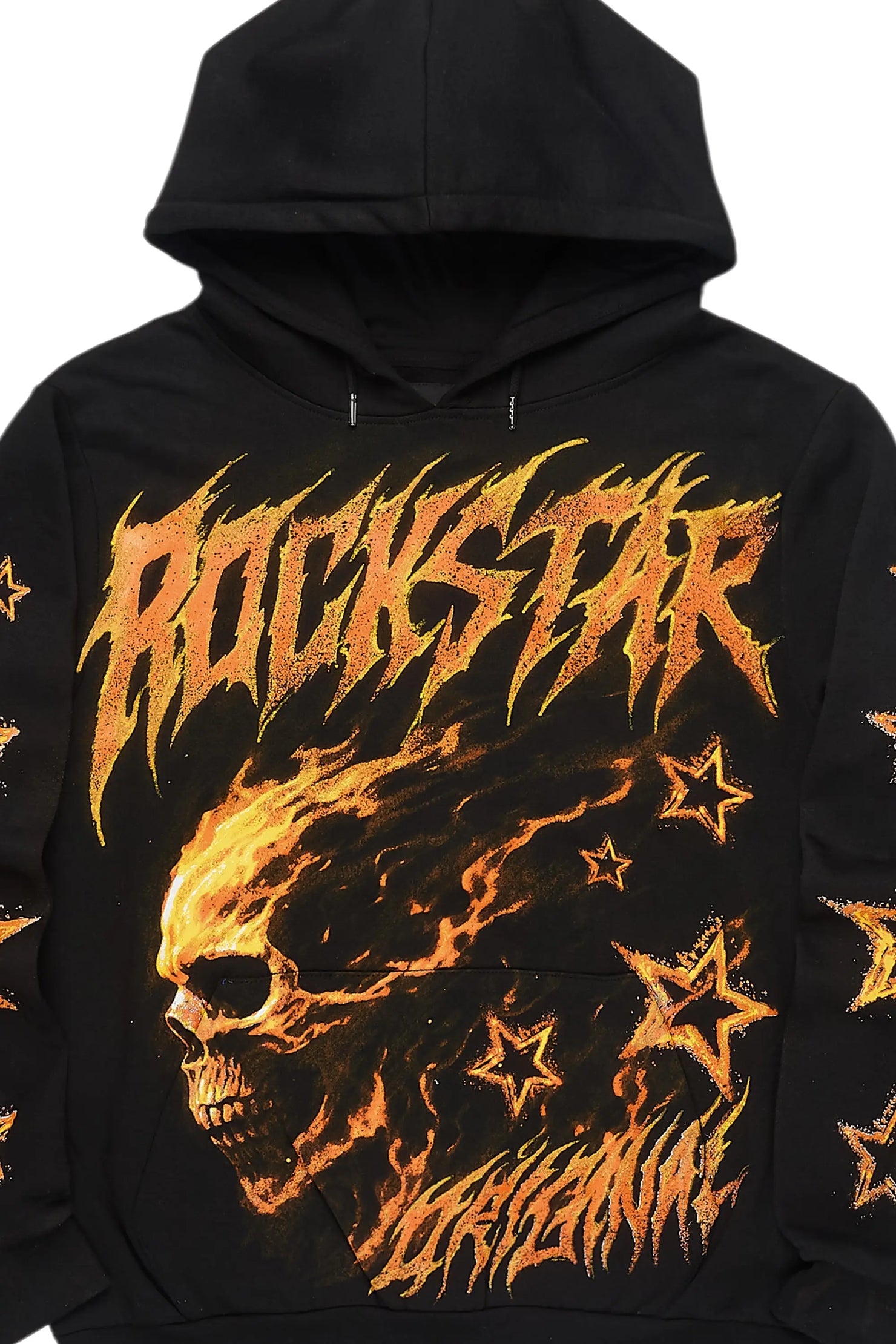 Nelz Black/Orange Graphic Hoodie