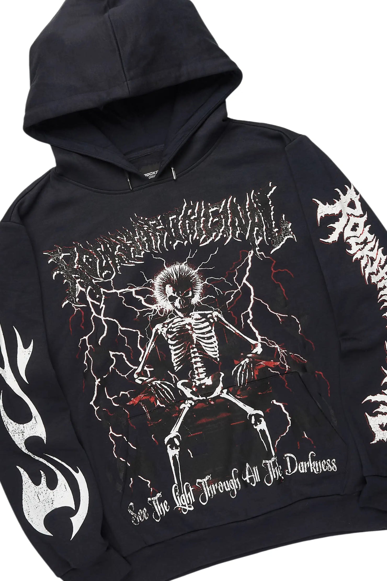 Deathrow Black/Red Hoodie/Stacked Track Pant Set