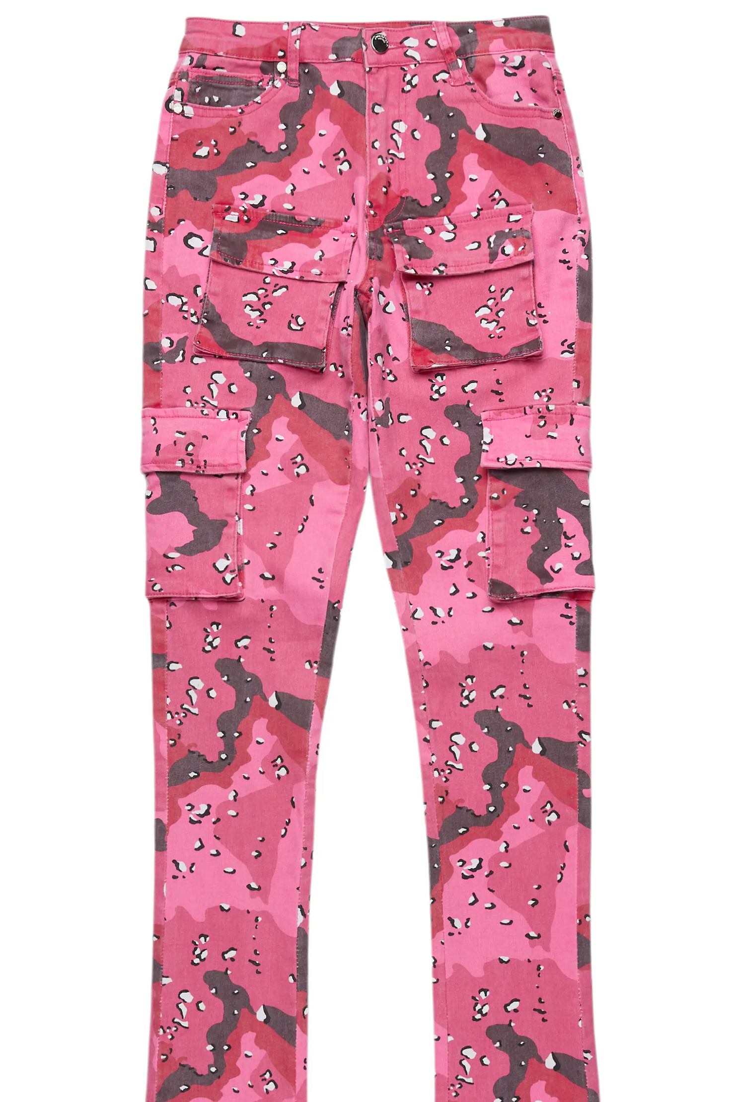 Noor Pink Camo Cargo Super Stacked Jean