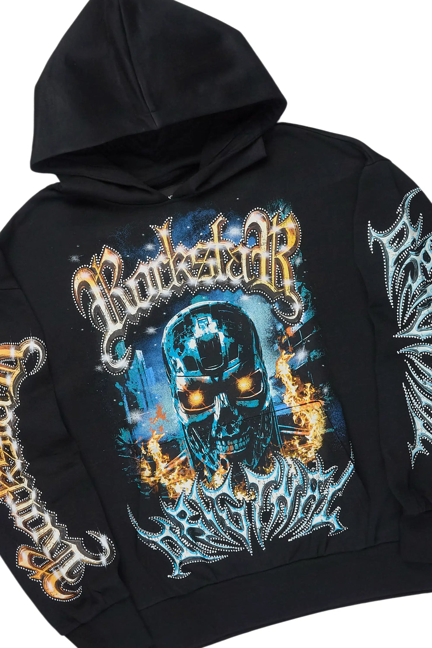 Mesin Black Hoodie/Baggy Pant Track Set