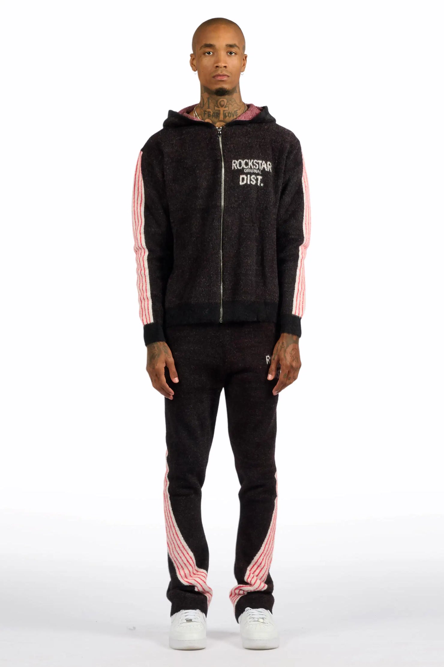 Levin Black Hoodie Baggy Track Set