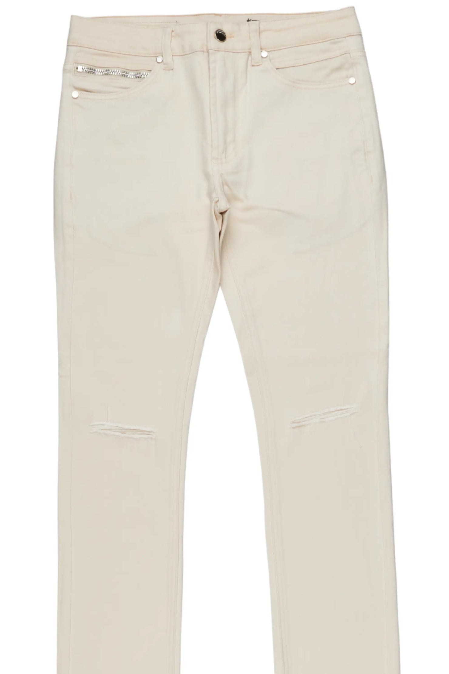 Josiah Beige Super Stacked Flare Jean