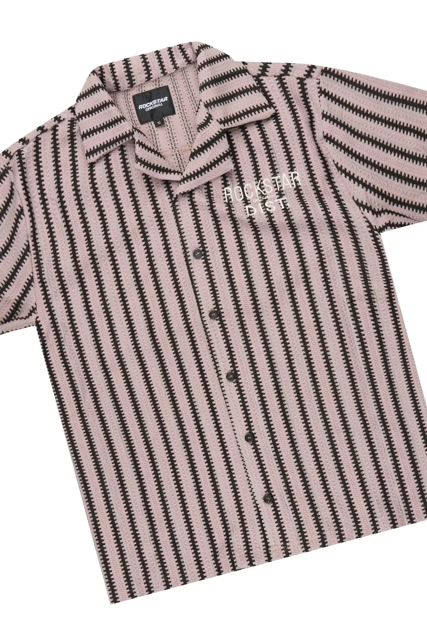 Boys Gerald Light Pink/Black Button Down Shirt/Short Set