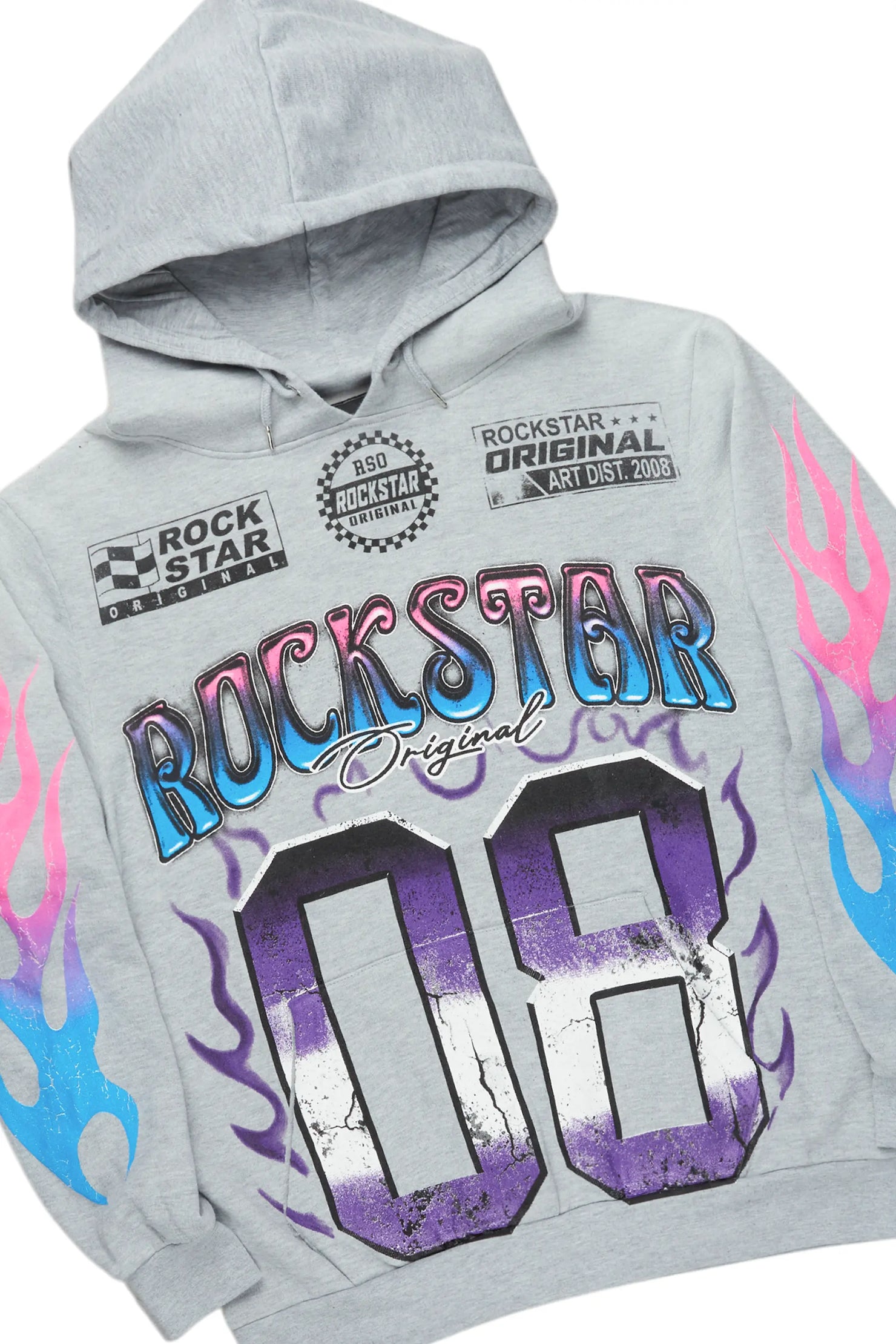 Quito Heather Grey Stacked Flare Hoodie Track Set