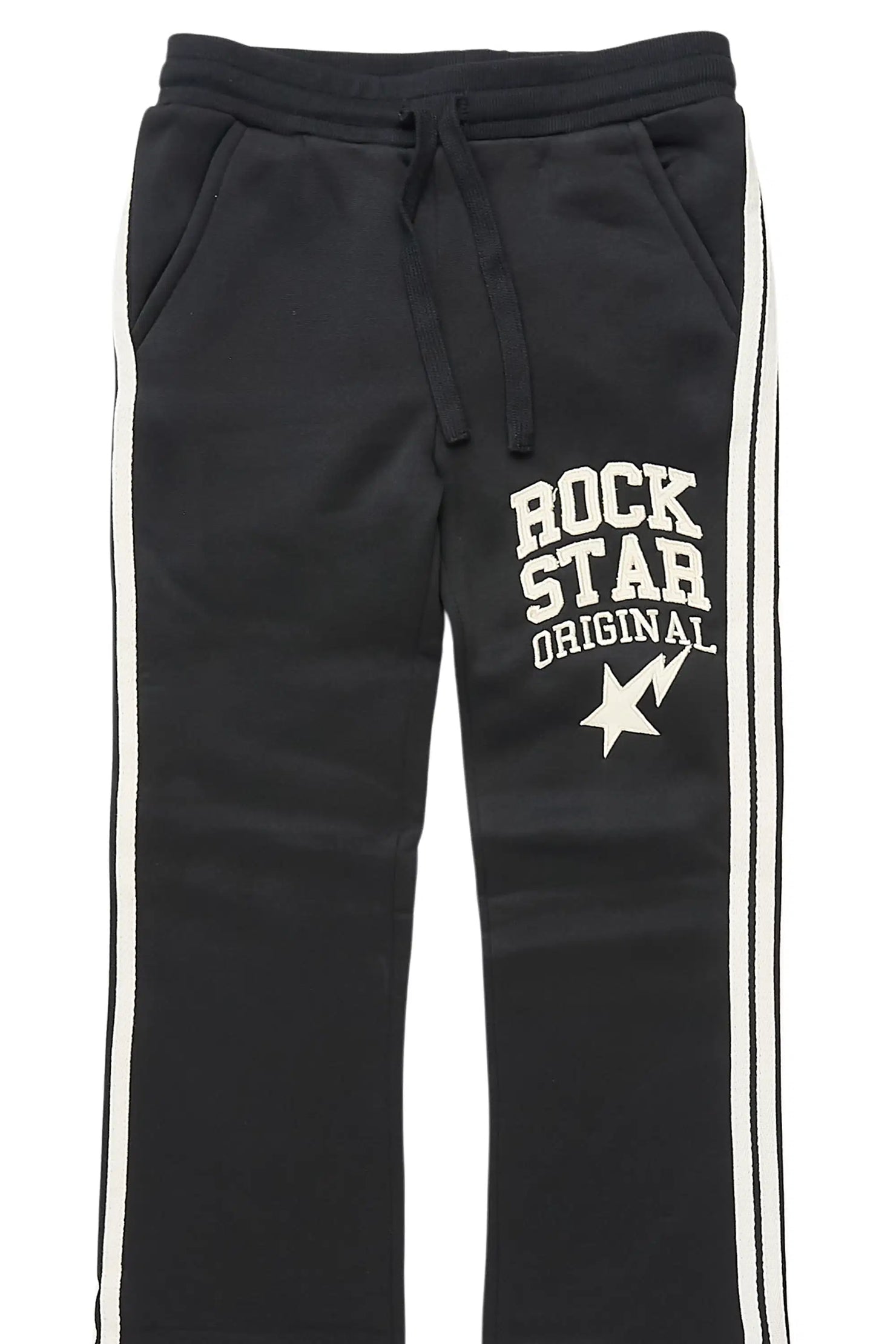 Girls Briana Black Stacked Flare Pant