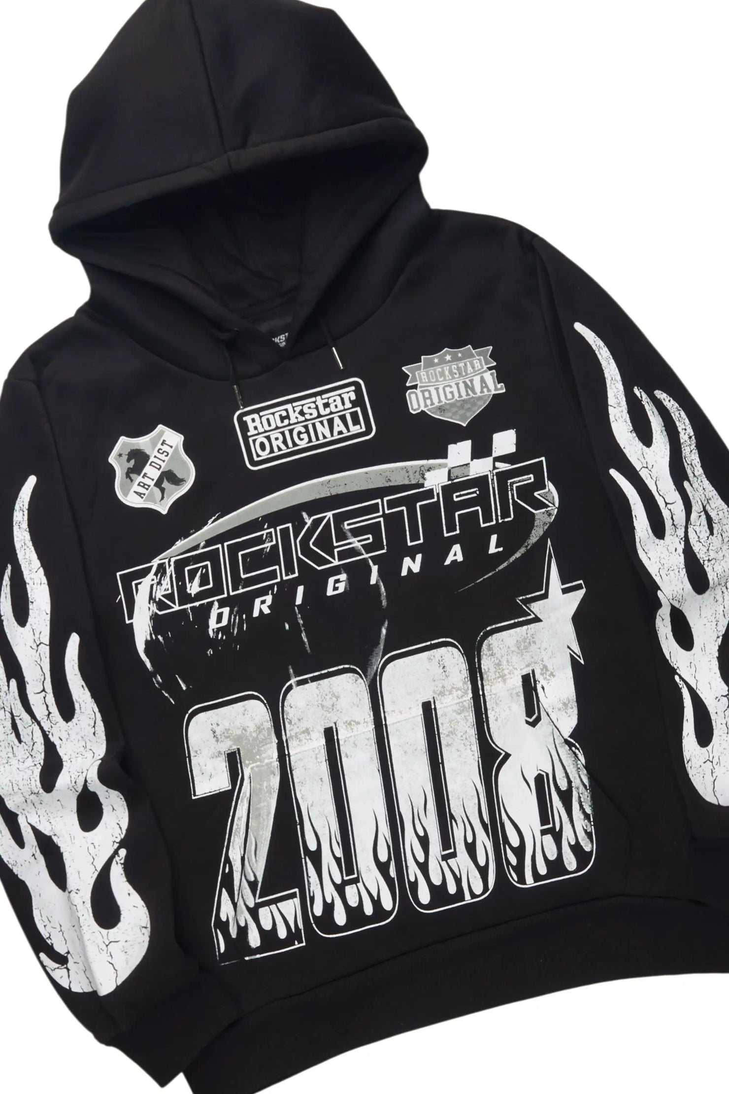 Amos 2.0 Black/Black Hoodie/Stacked Flare Jean Set