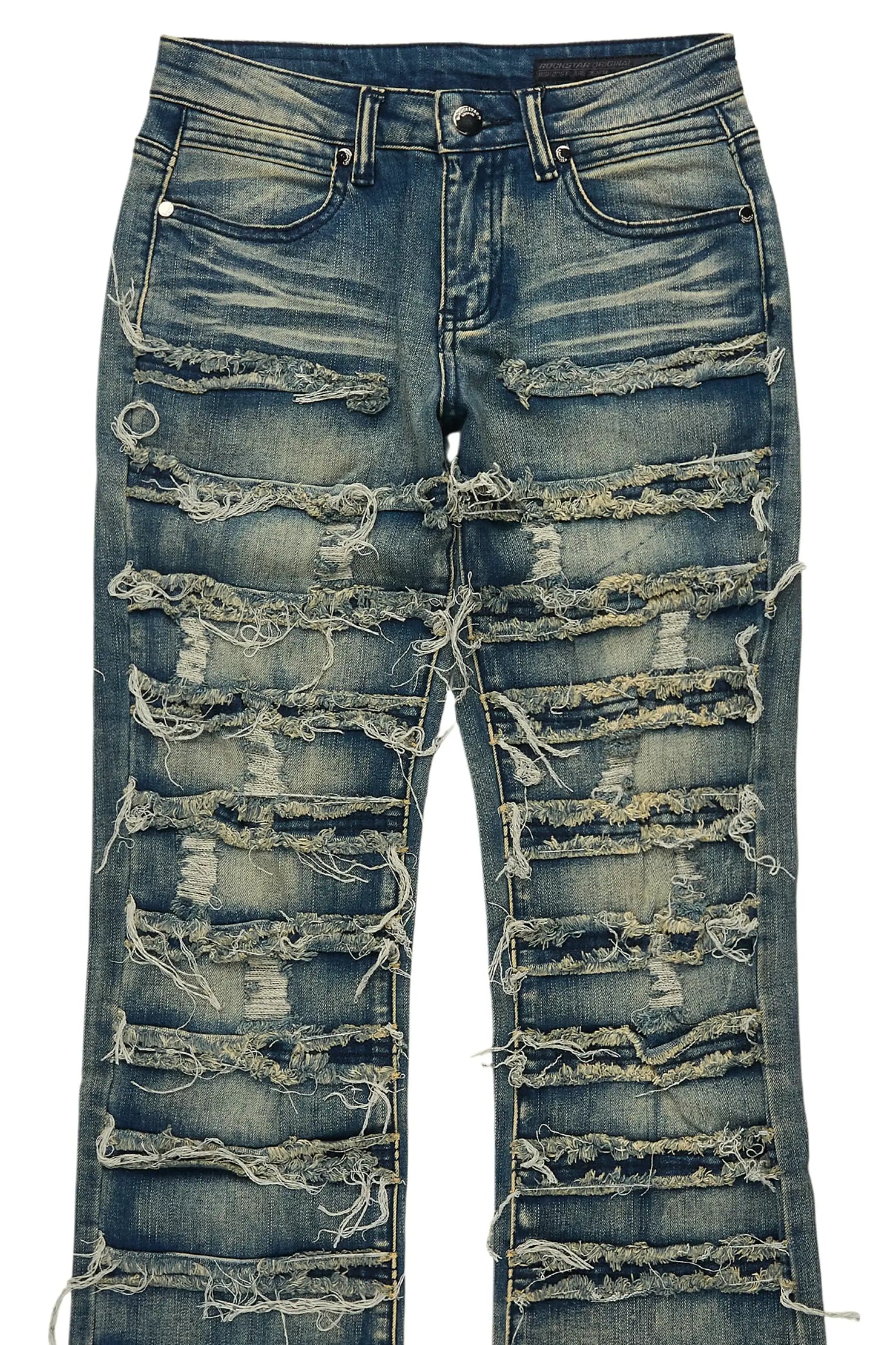 Boys Waylon Tint Stacked Flare Frayed Jean