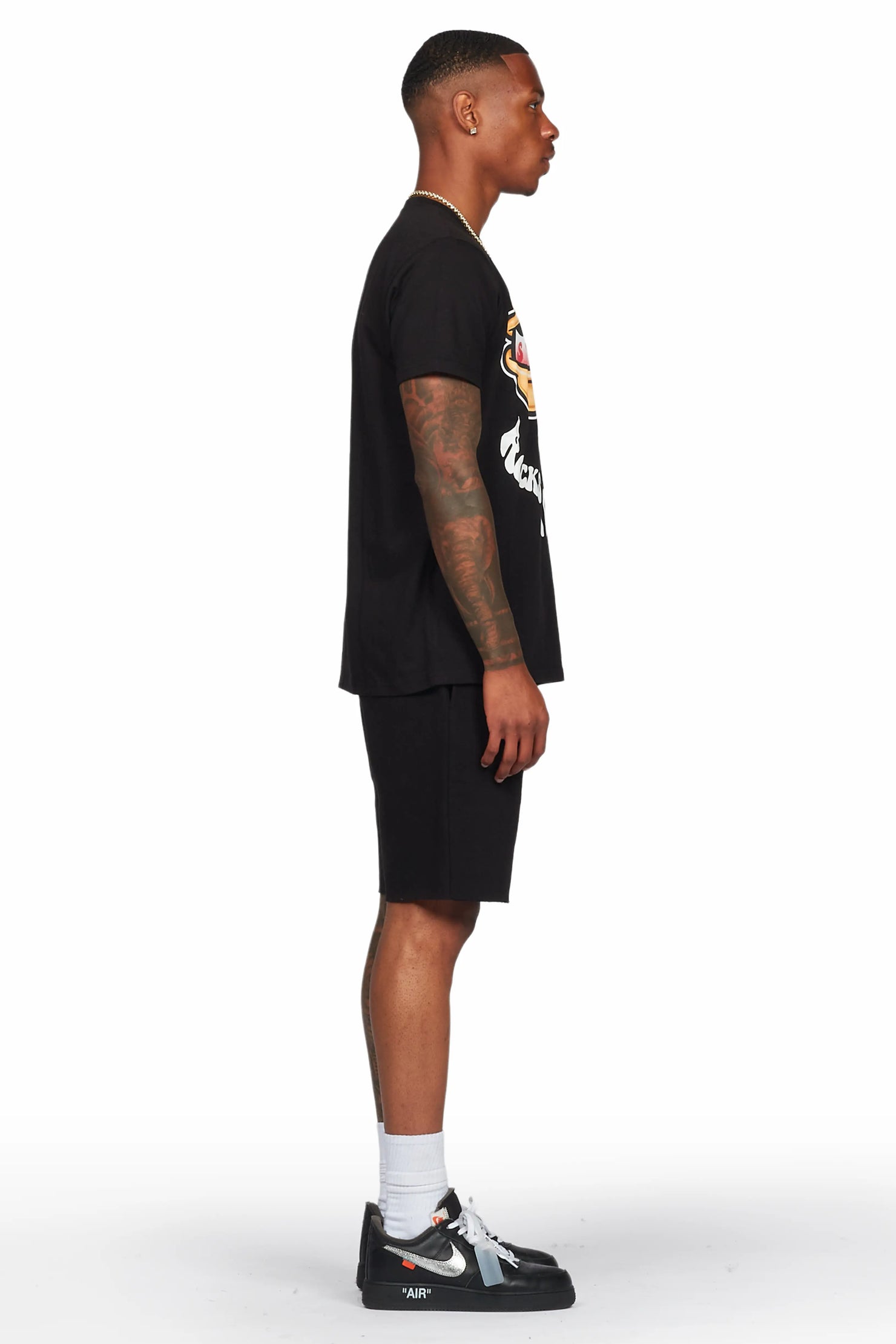 Highya Black T-Shirt/Short Set