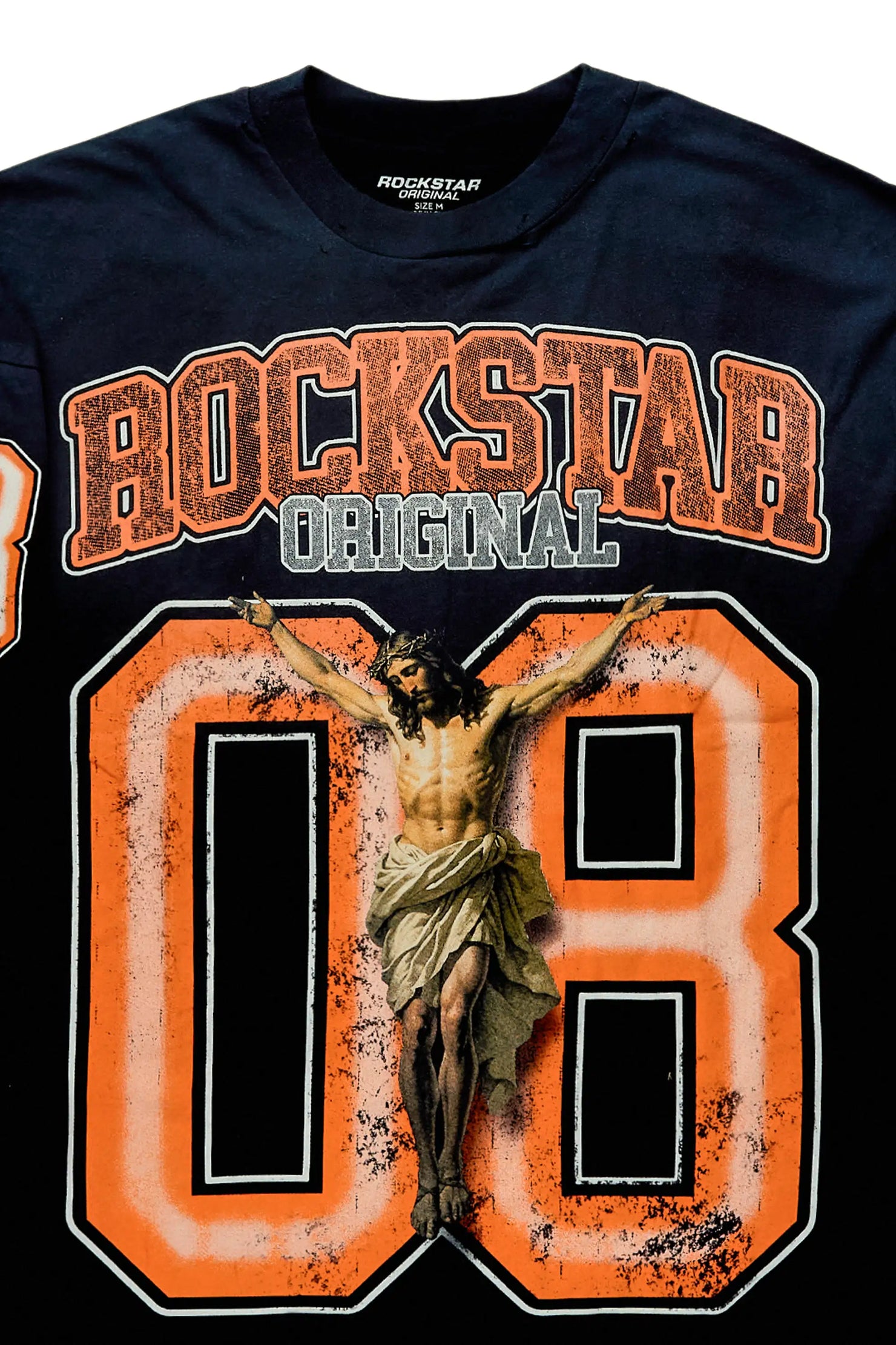 Fields Black/Orange Double Layer Long Sleeve Graphic T-Shirt