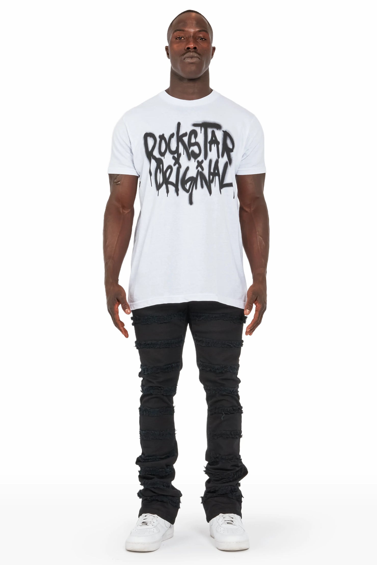 Niklaus Jet Black Stacked FLare Jean