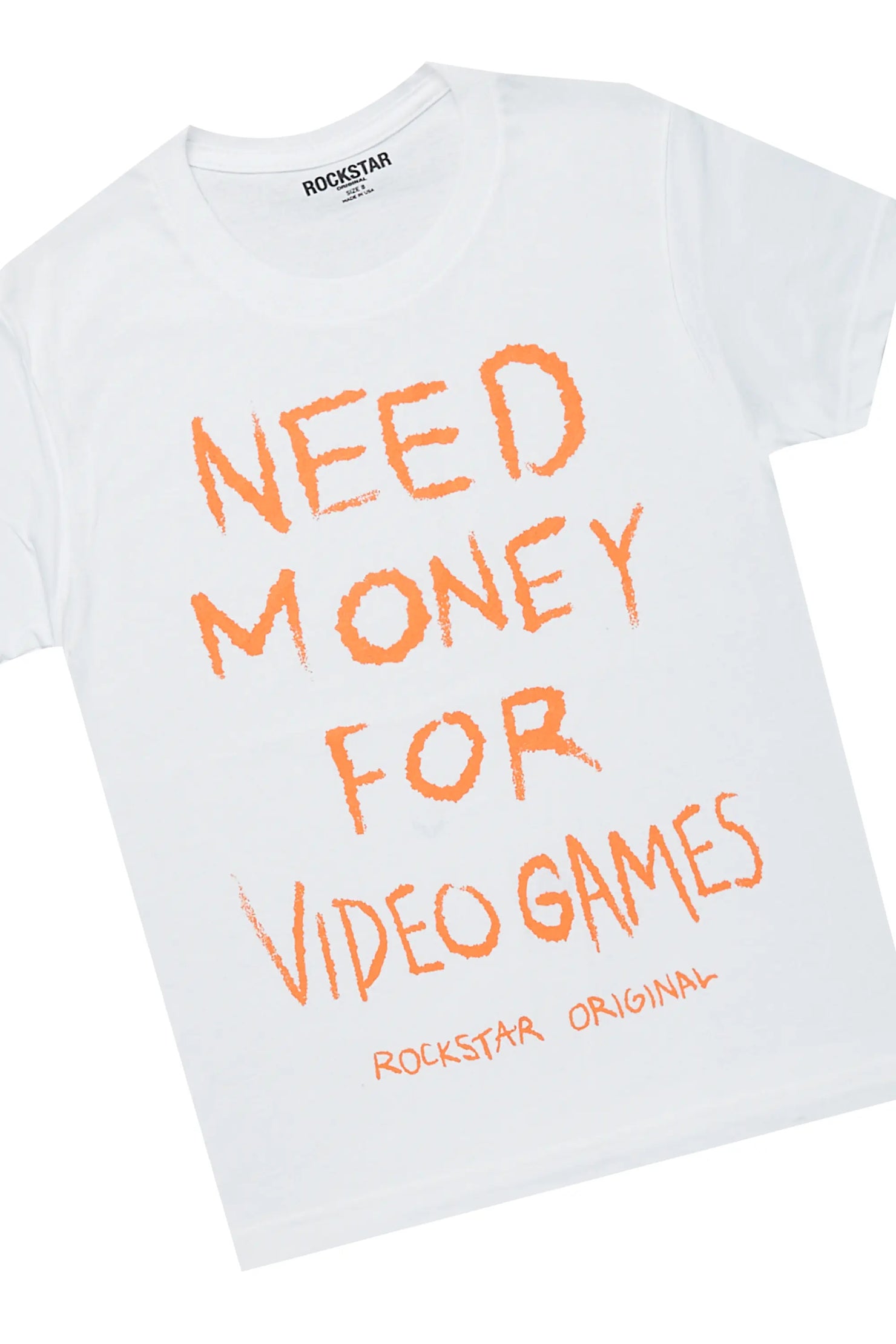 Boys Quest White T-Shirt/Stacked Flare Jean Set