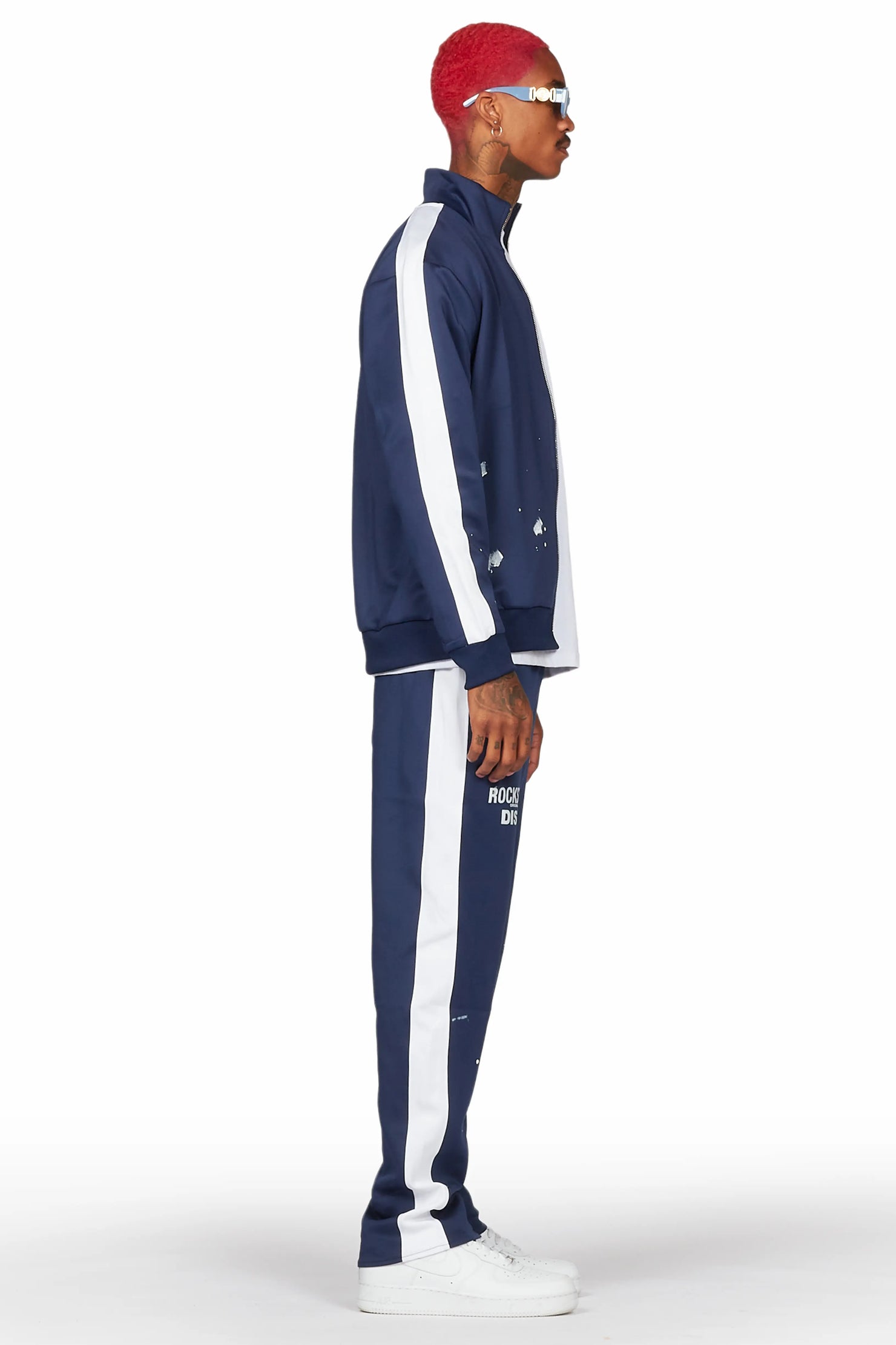 Raffer Navy Tricot Slim Fit Track Set