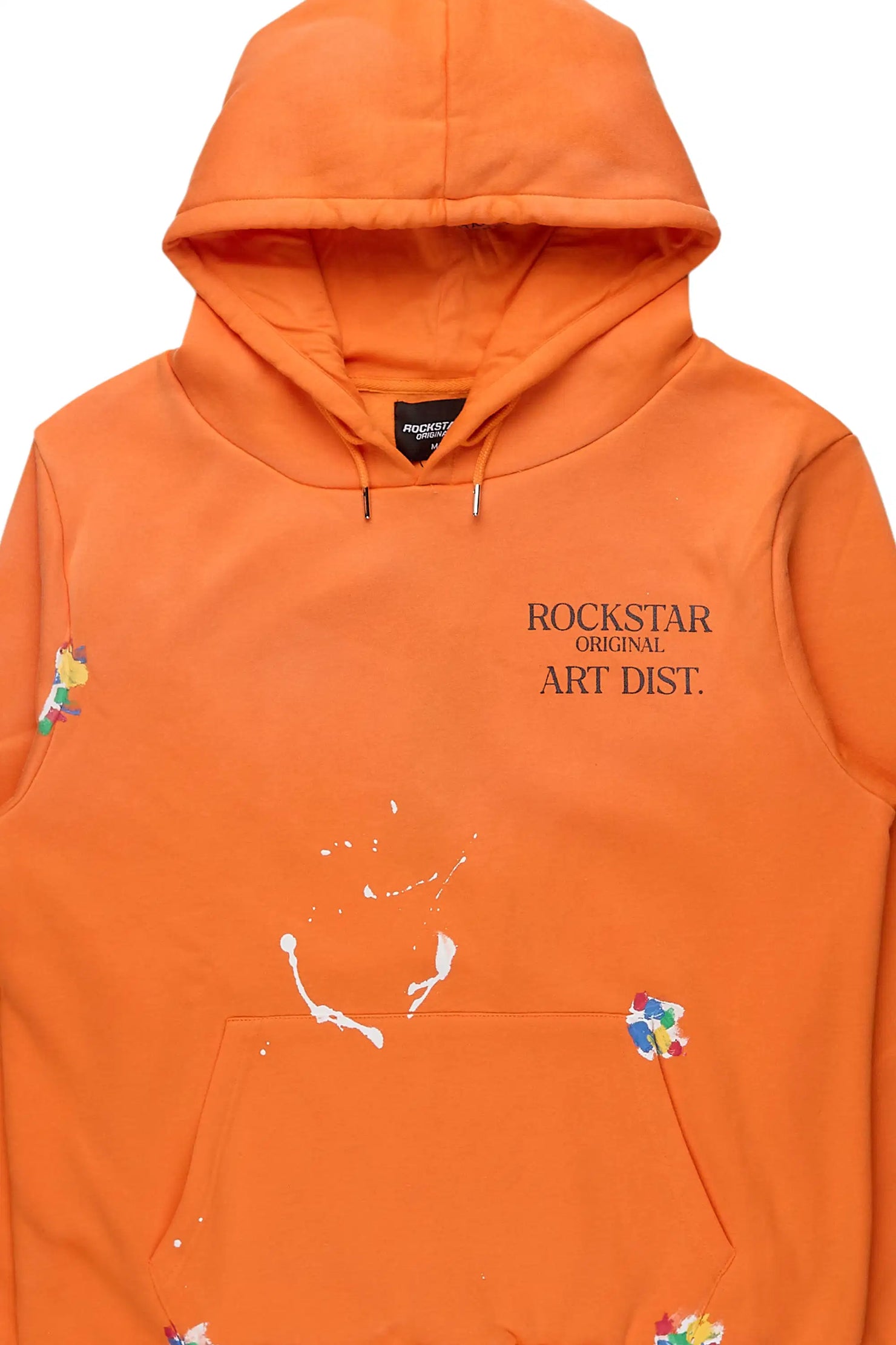 Rockstar Art Dist. Orange Graphic Relaxed Hoodie