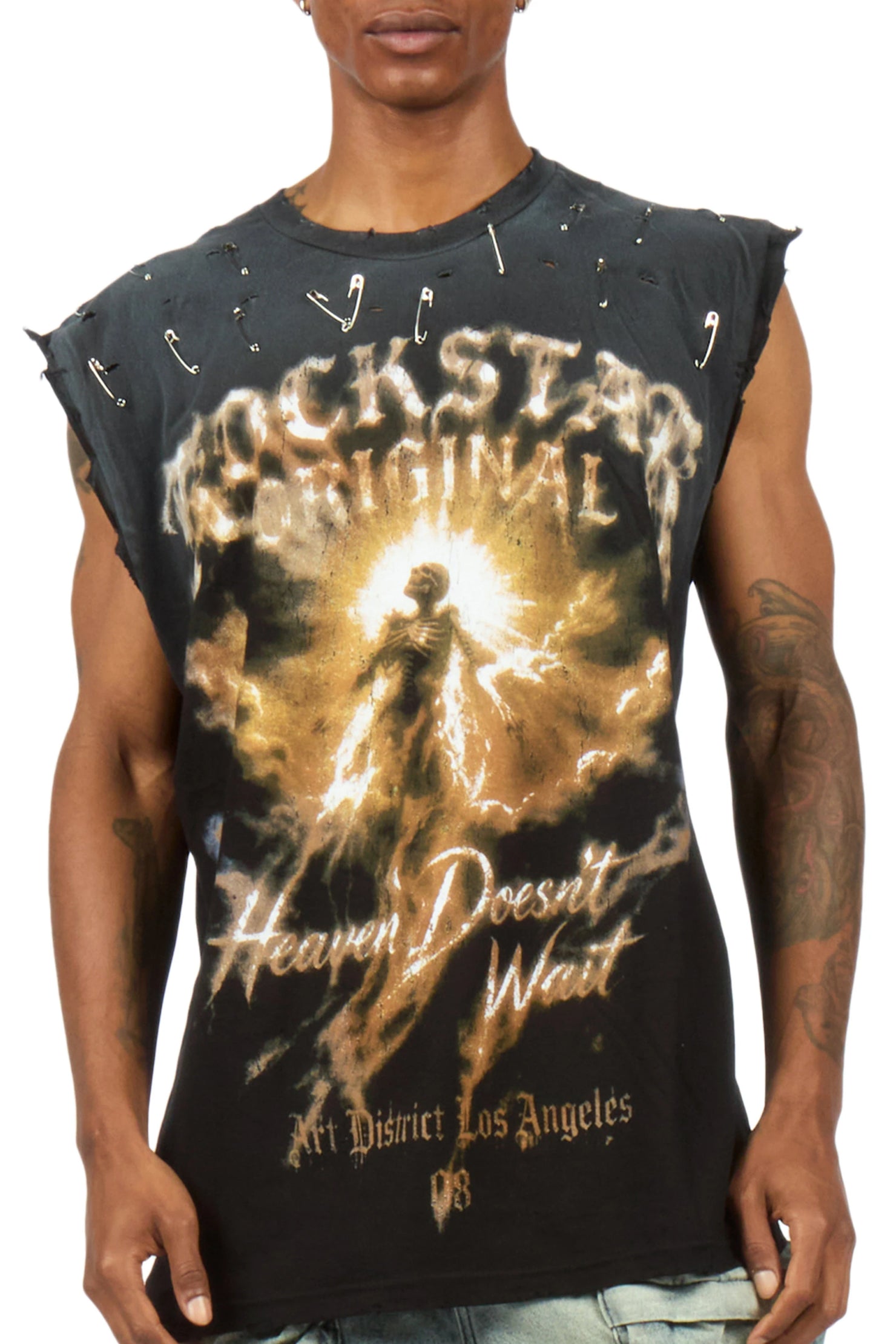 Jakito Black Oversized Cut Off T-Shirt