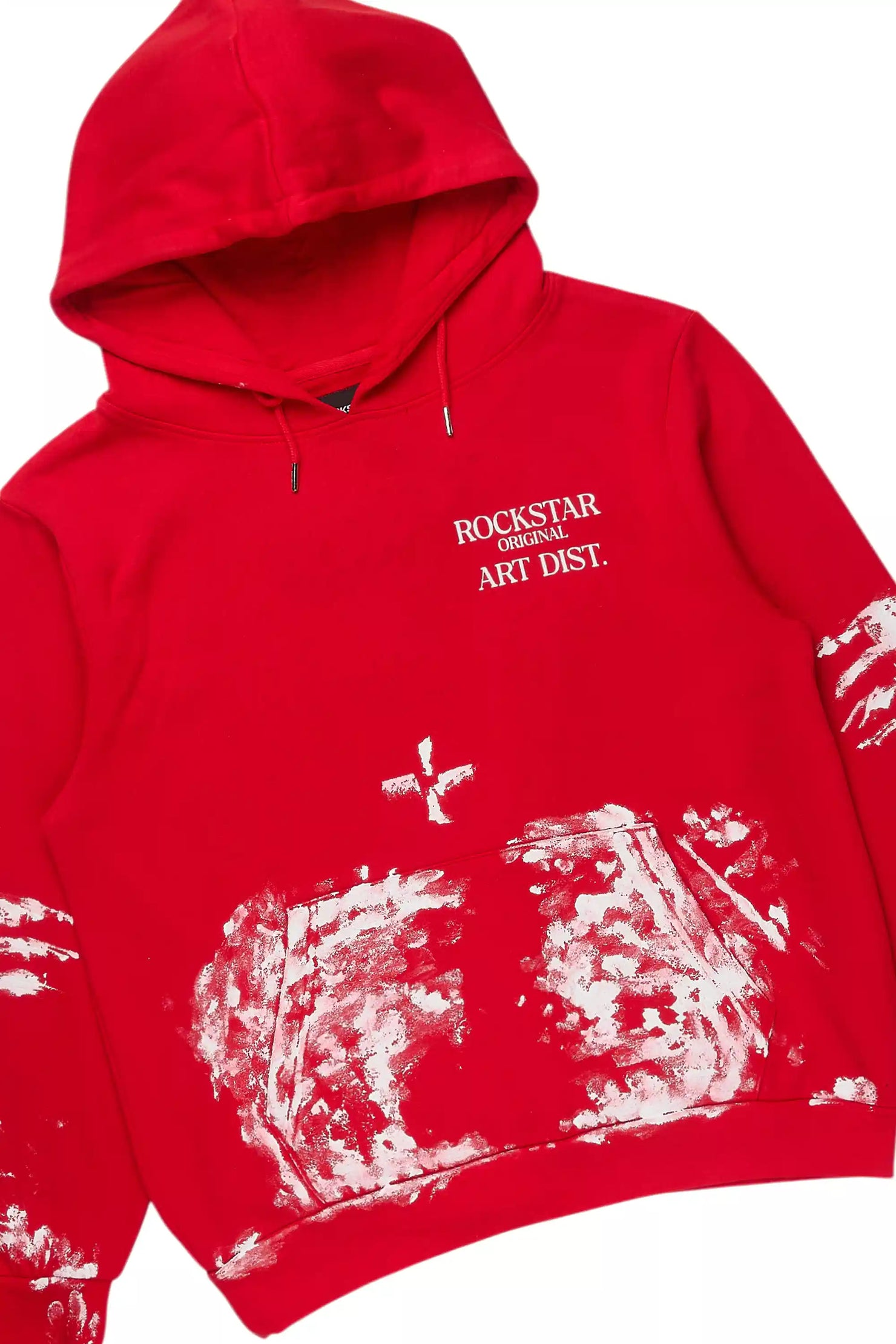 Filip Red/White Hoodie/Baggy Stacked Track Pant Set