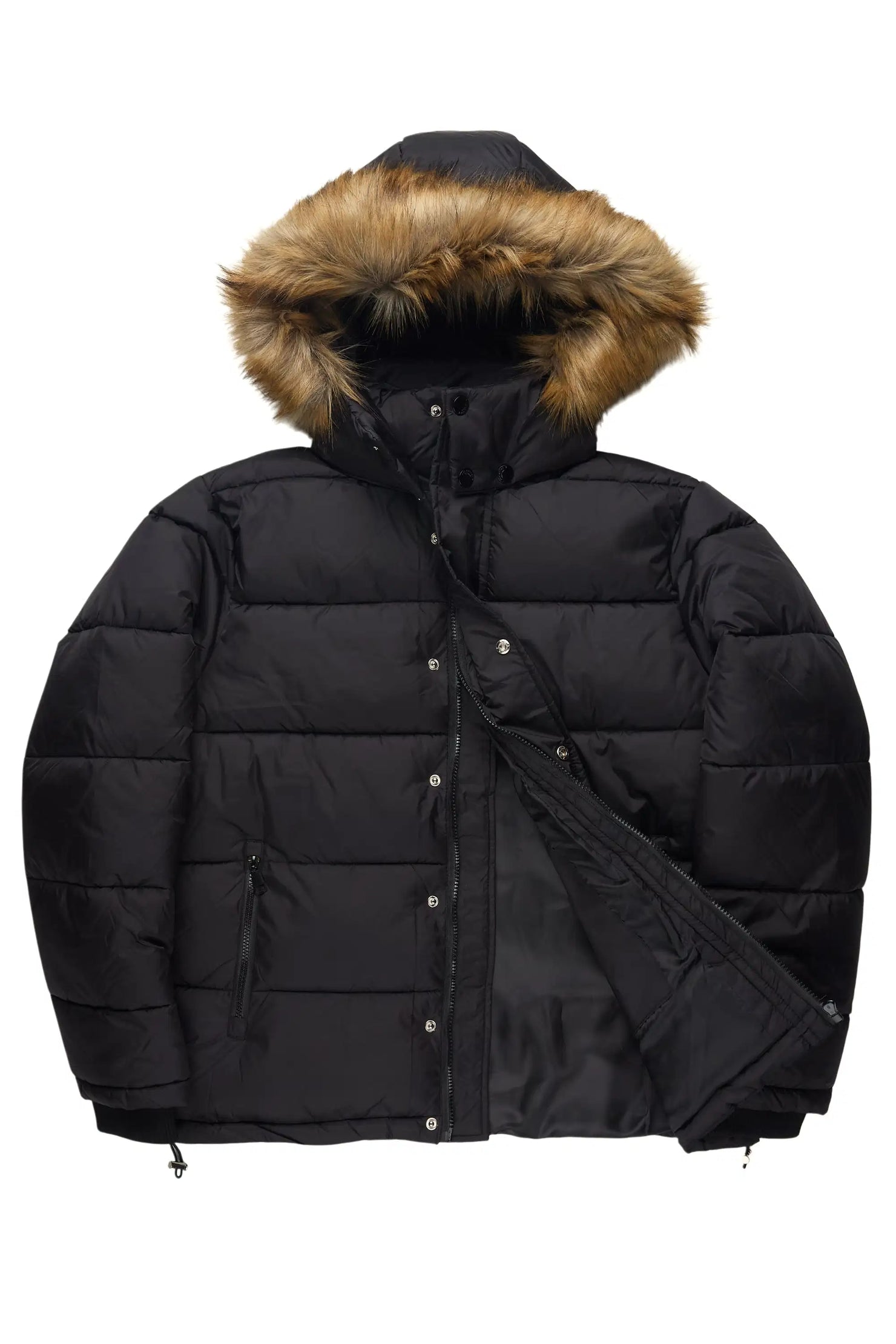 Frostbite Black/Brown Puffer Jacket