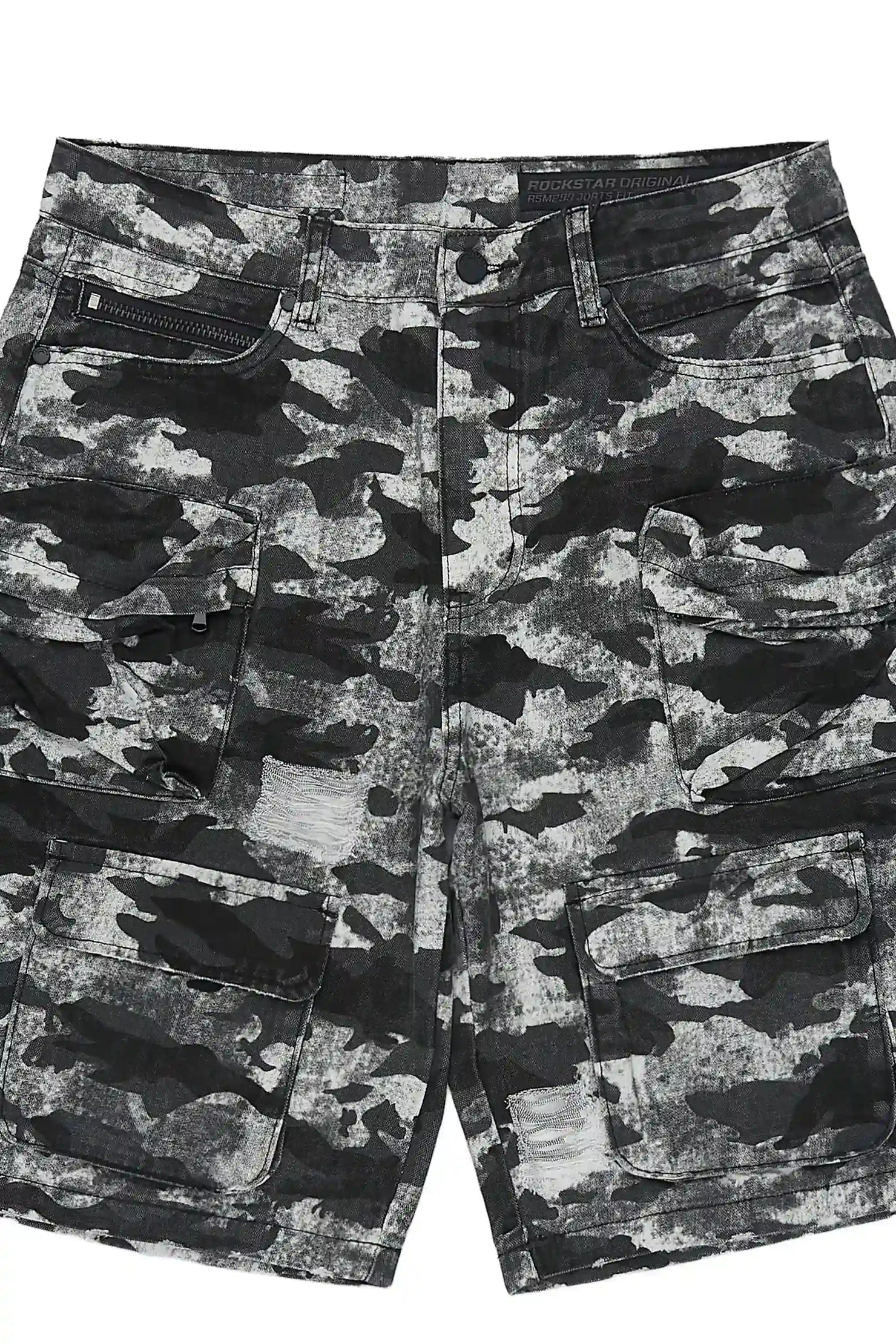 Savion Grey Camo Denim Short
