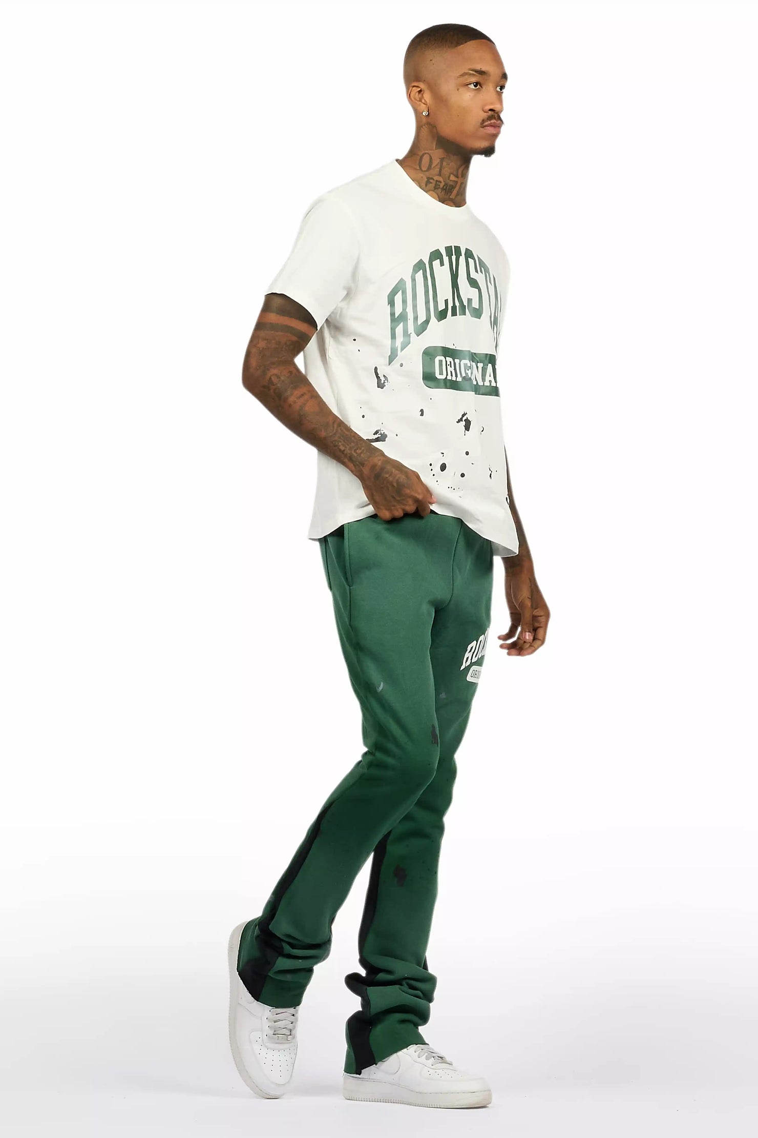 Rainer Green T-Shirt/Stacked Flare Track Set