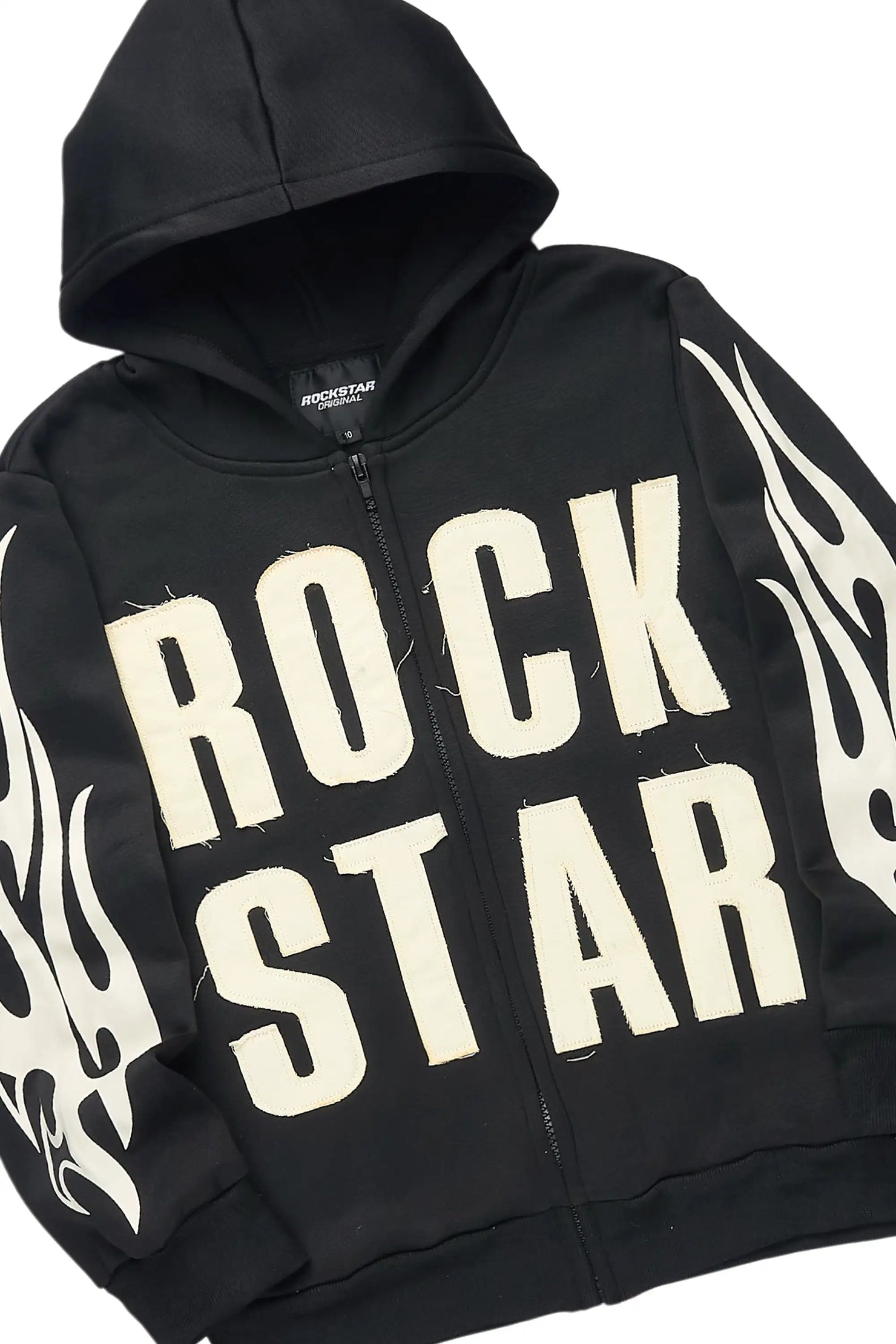 Boys Ashiro Black/White Zip Up/Wide Leg Track Set