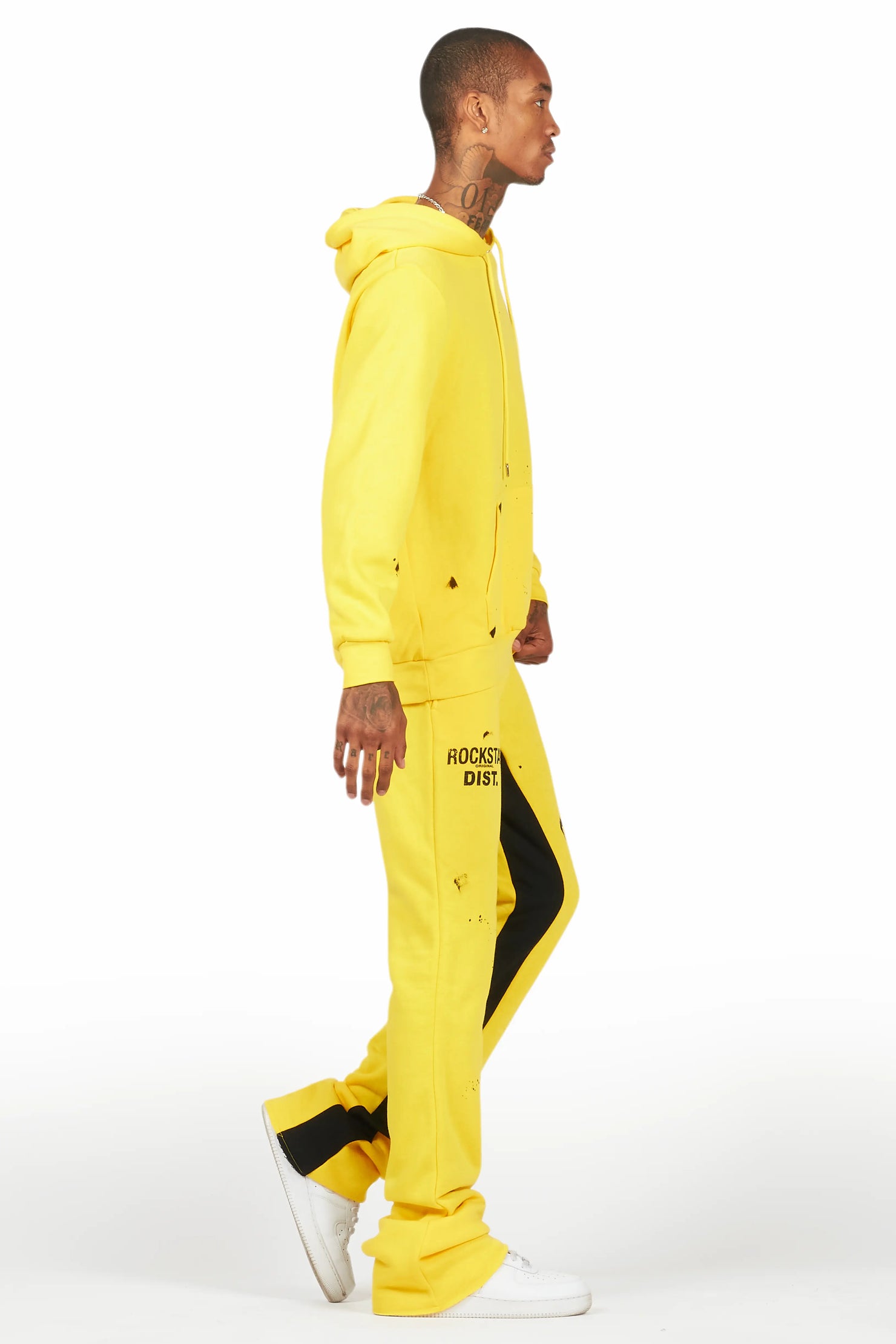 Raffer Yellow Hoodie Baggy Fit Pant Track Set