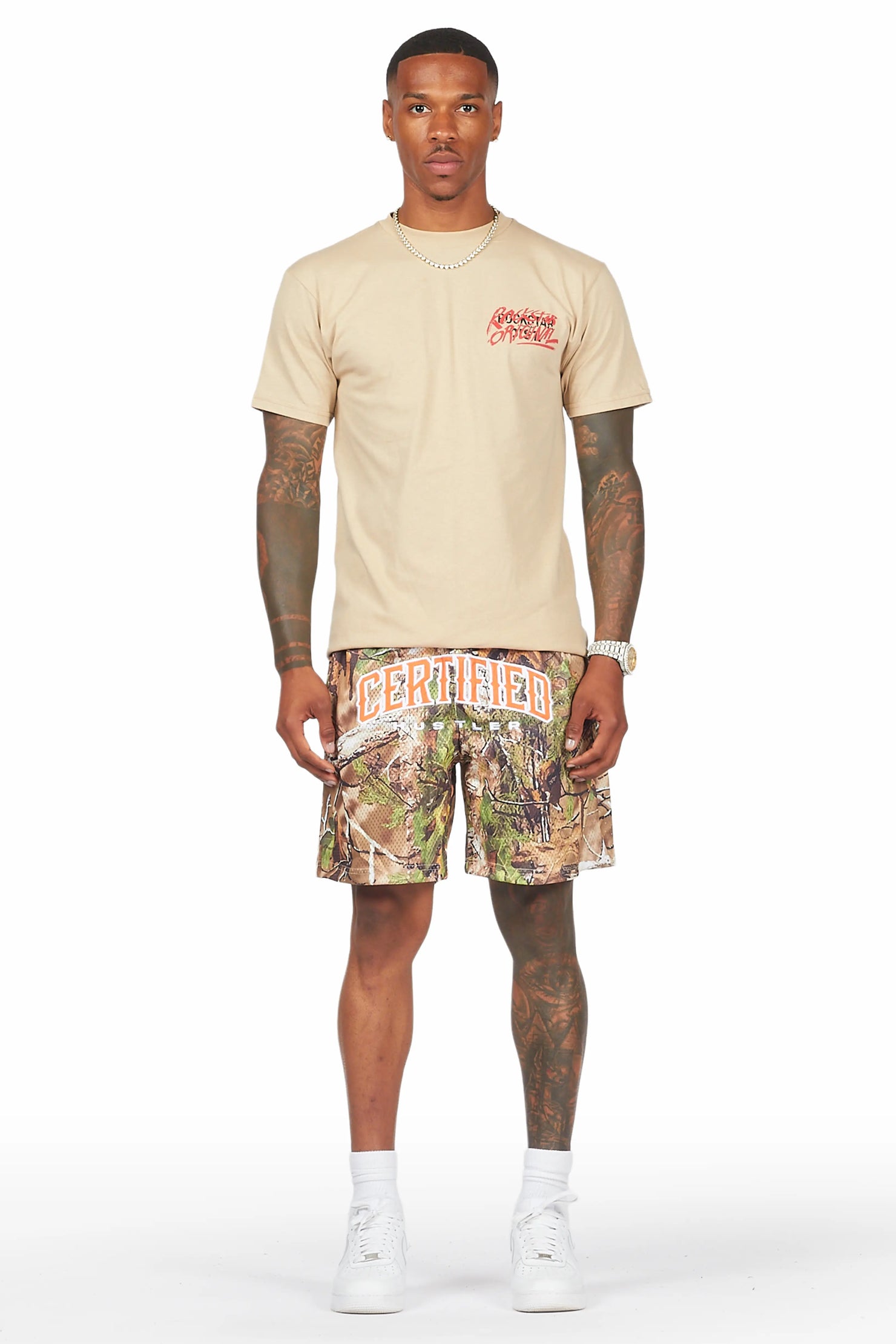 Ceri Olive Graphic Short