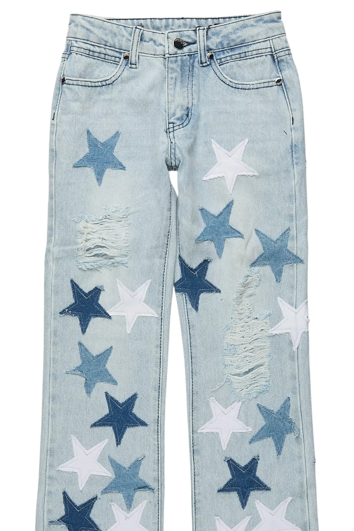 Boys StarLane Light Blue Stacked Flare Jean