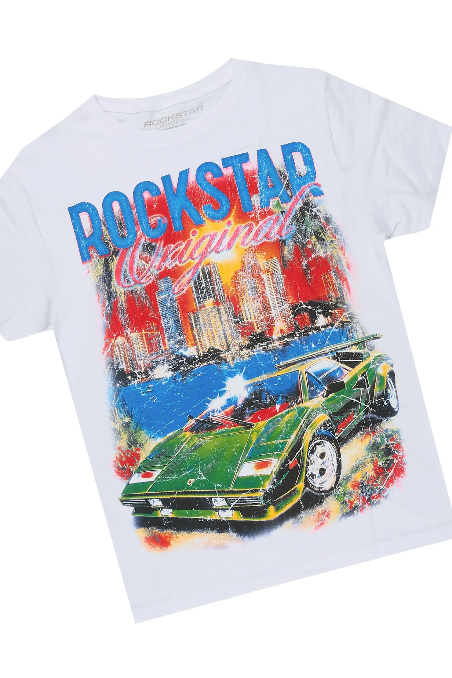 Boys Jhacor 2.0 White/Blue T-Shirt/Denim Jort Set
