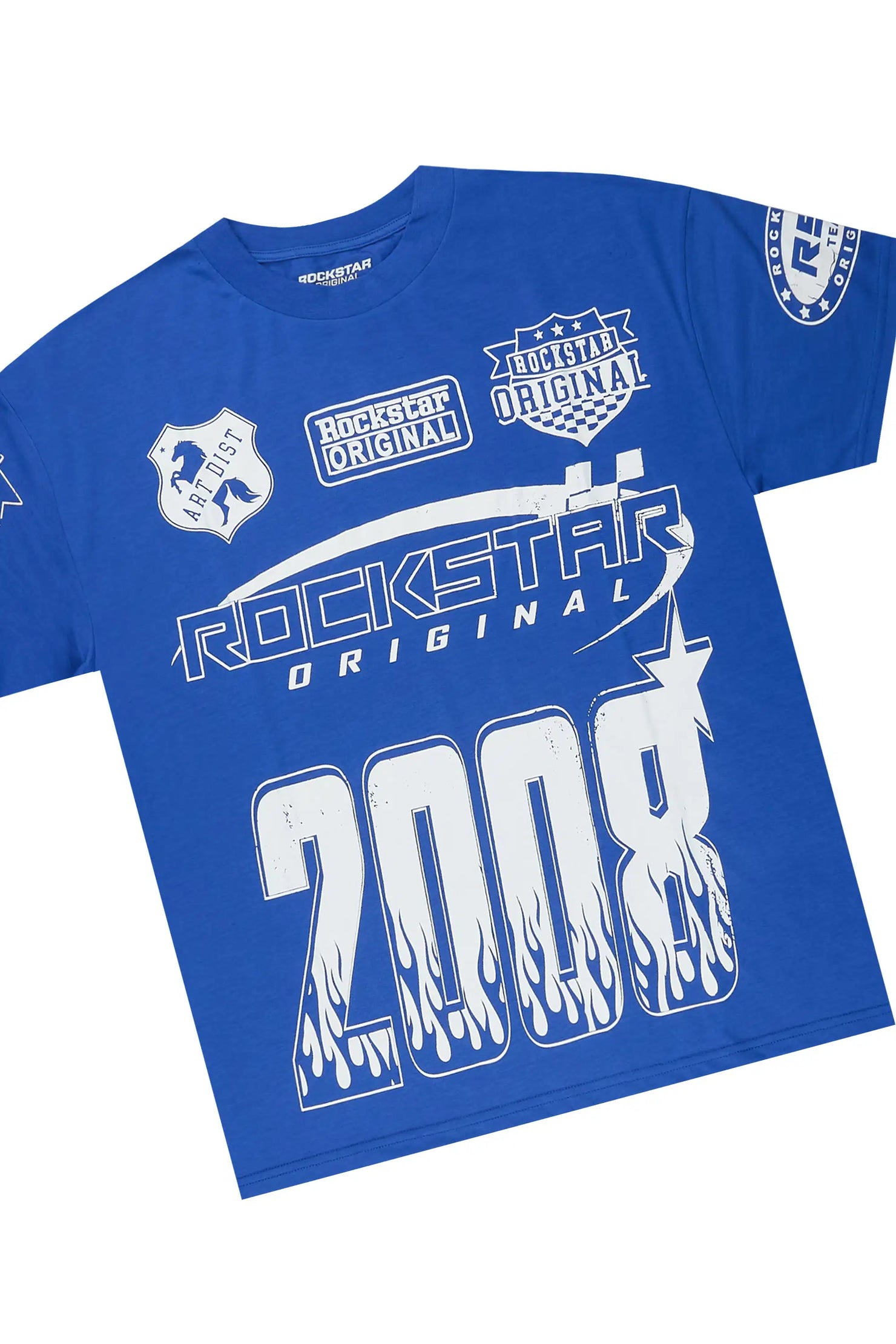 Amos Royal Blue Graphic T-Shirt Short Set