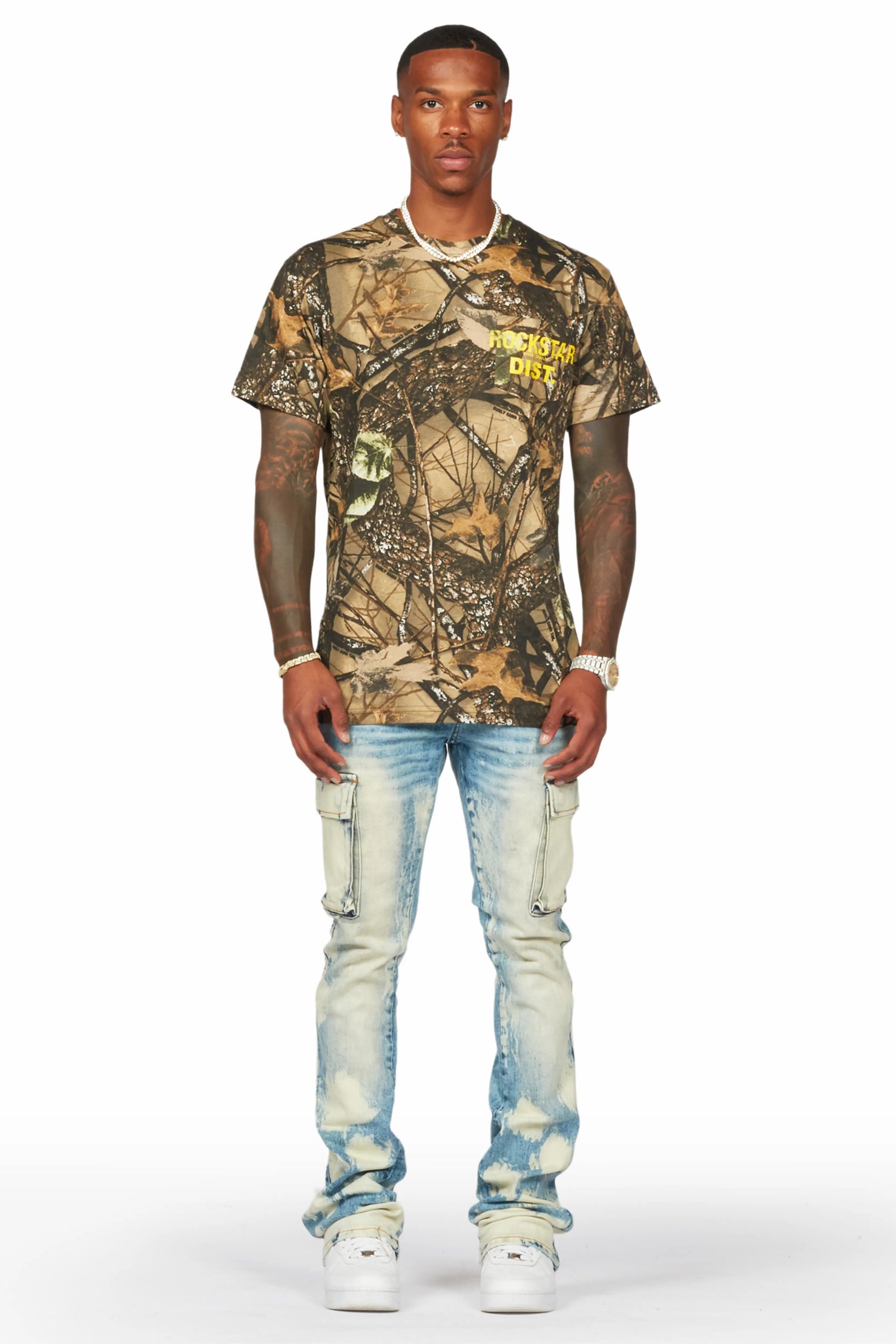 Edsel Light Blue Stacked Flare Cargo Jean