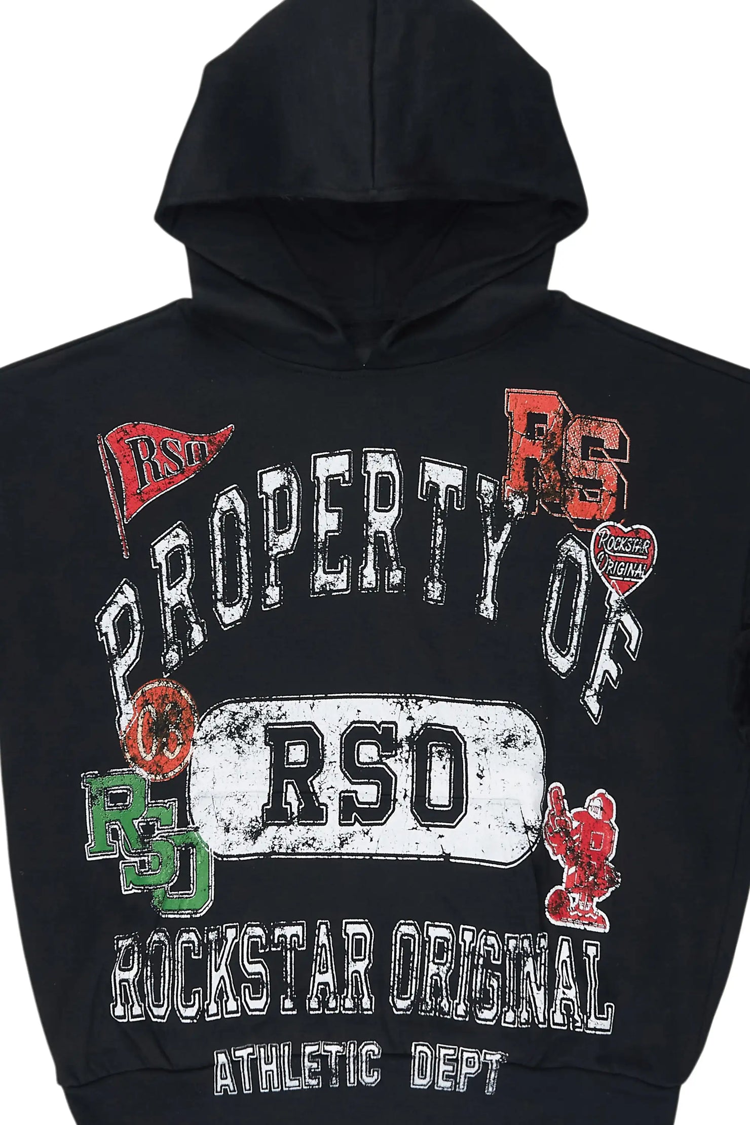 Syrix Black/Multi Cut Sleeve Hoodie