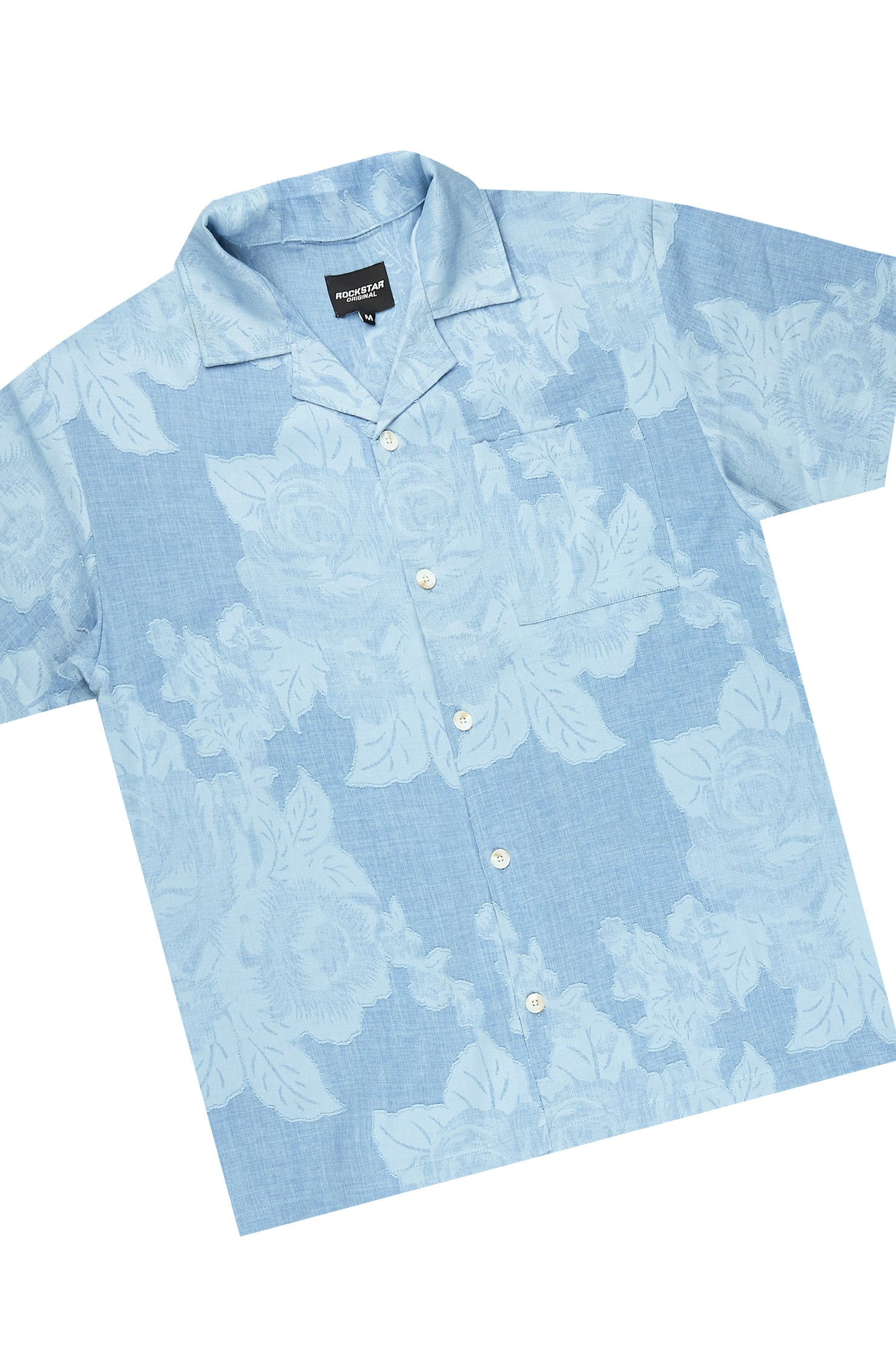 Frost Blue Button Down Shirt/Short Set
