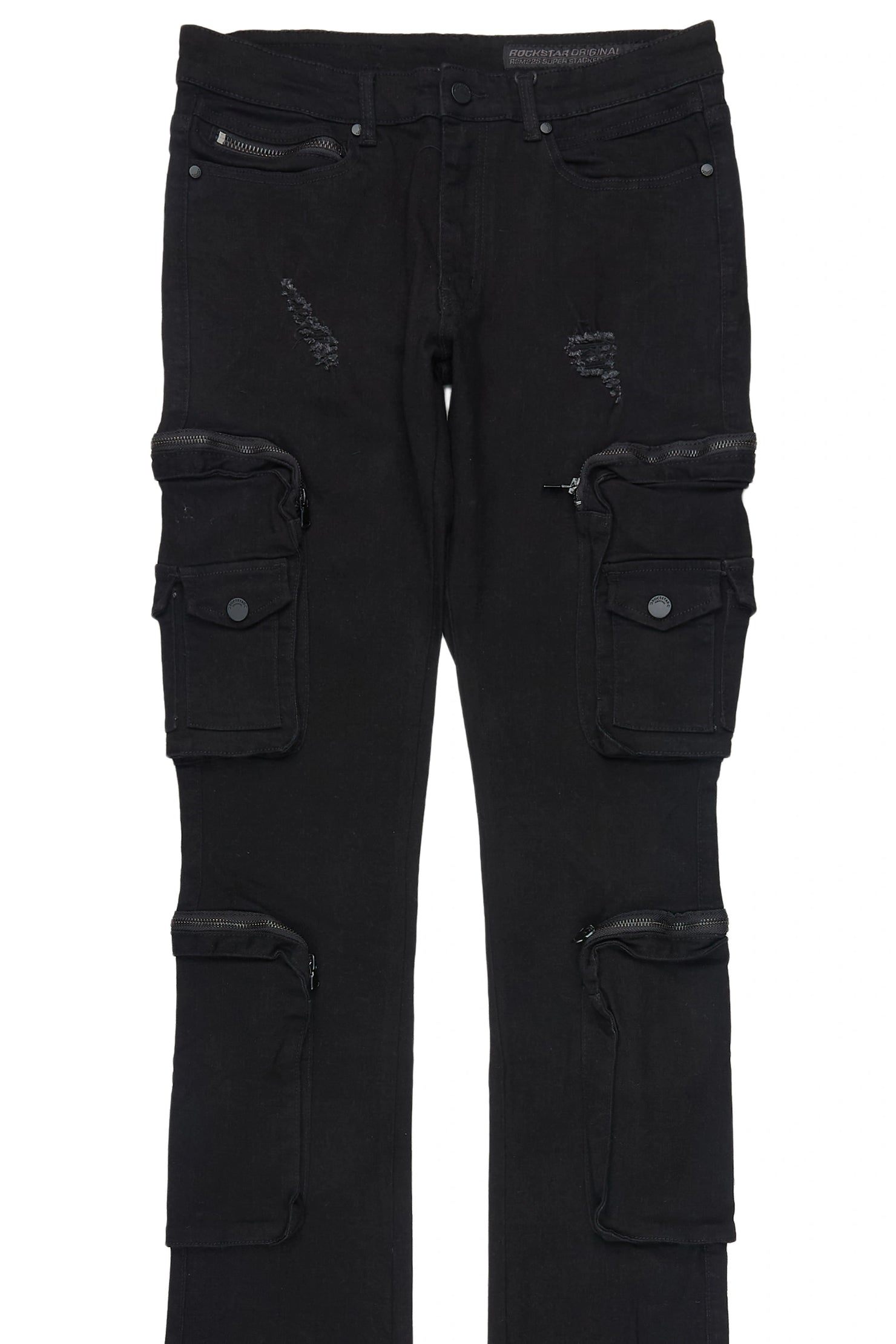 Allen Black Super Stacked Flare Jean