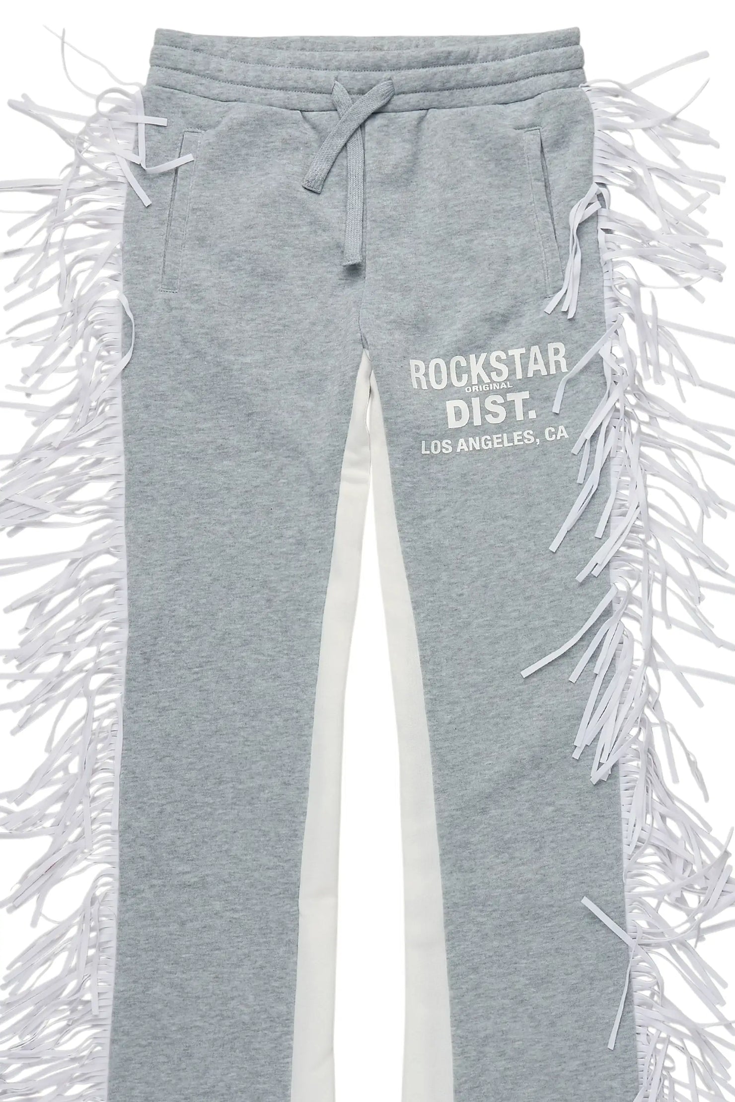 Girls Kendra Grey Fringe Stacked Flare Pant