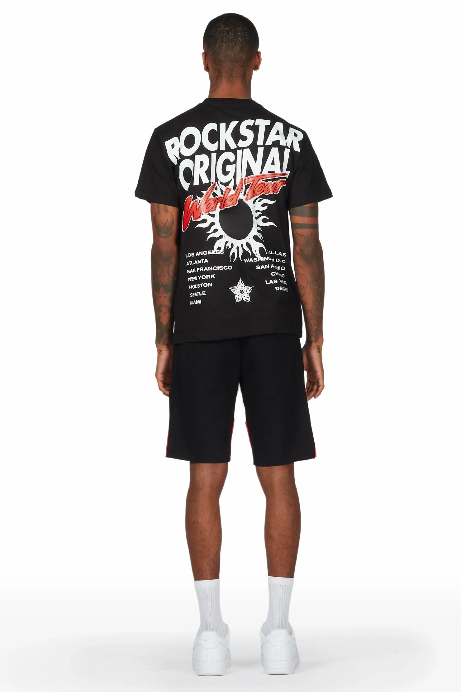 Yash Black T-Shirt Short Set