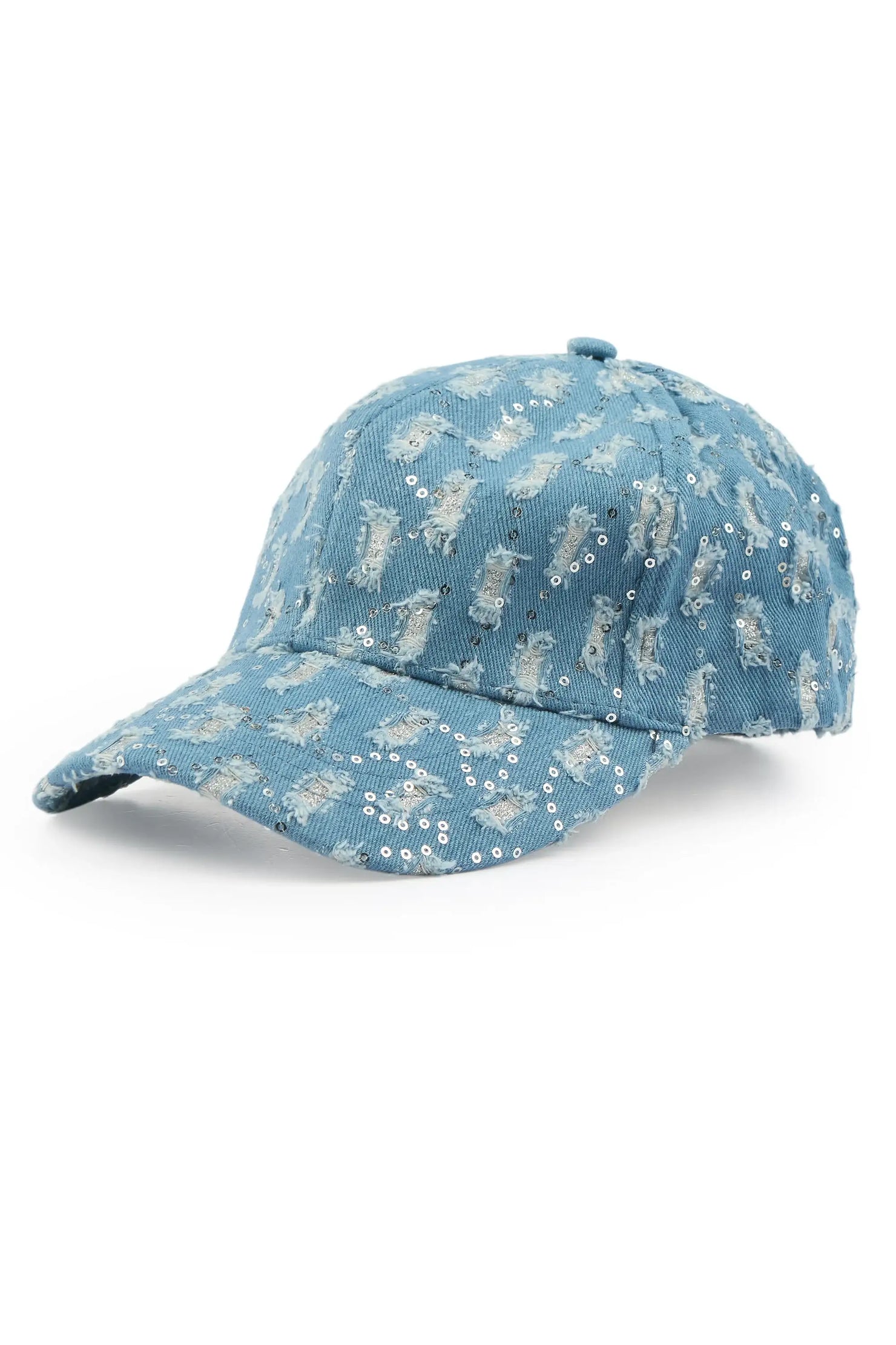 Markia Light Denim Rhinestone Trucker Hat