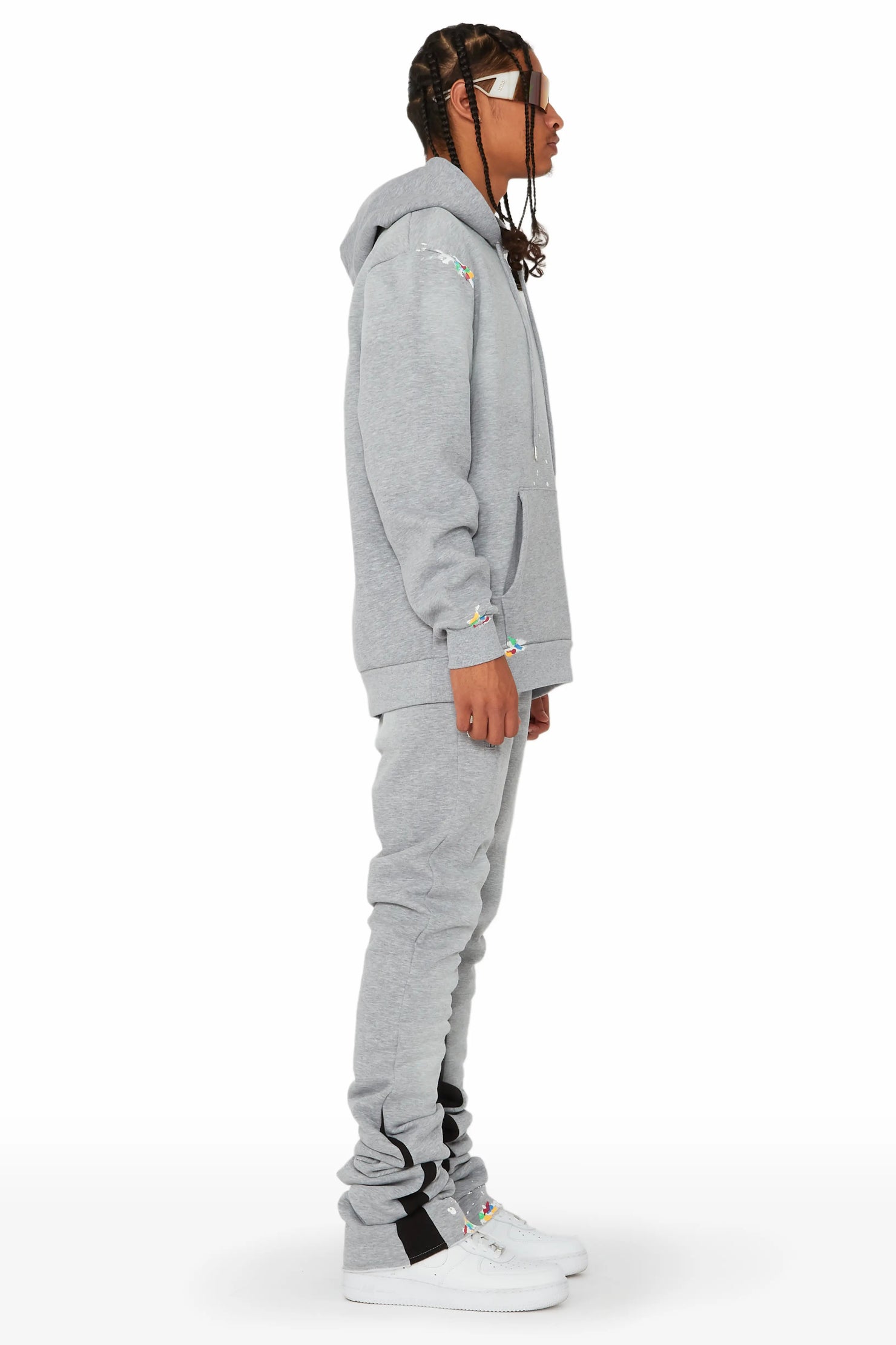 Rockstar Art Dist. Grey/Orange/Black Super Stacked Pant Set