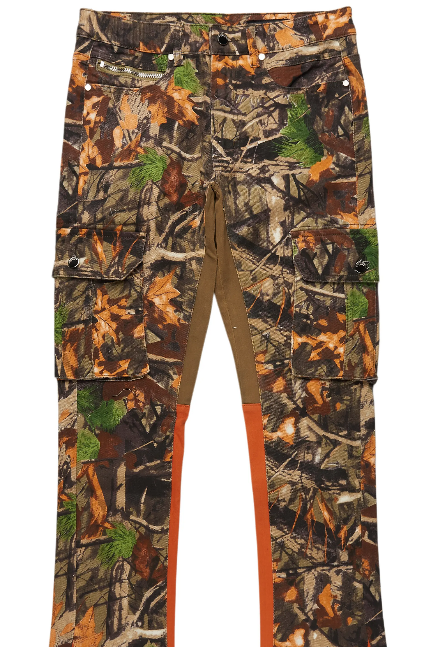 Rolan Orange Tree Camo Stacked Flare Jean