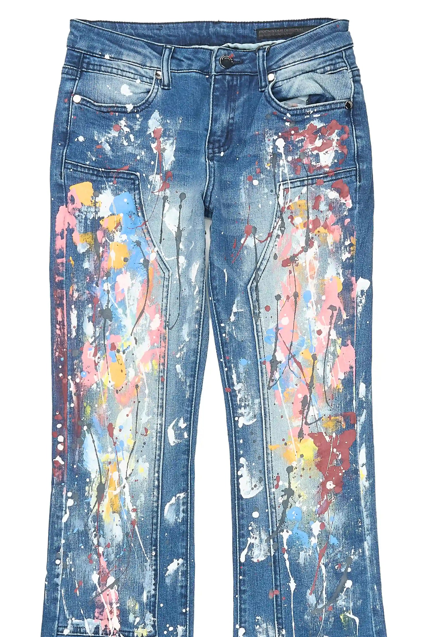 Boys Artur Dark Blue Stacked Flare Jean