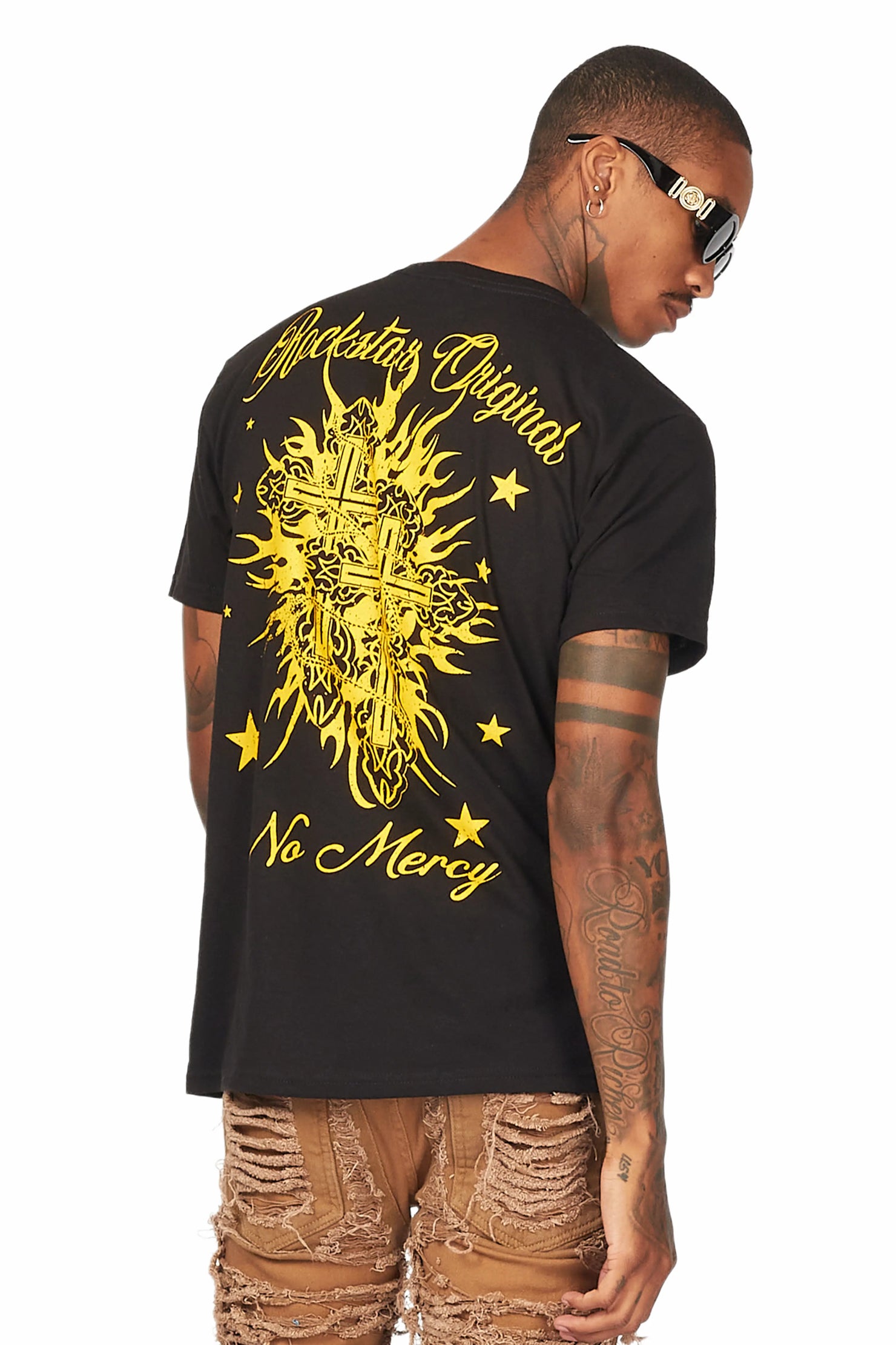 Mermaid Black/Yellow Graphic T-Shirt