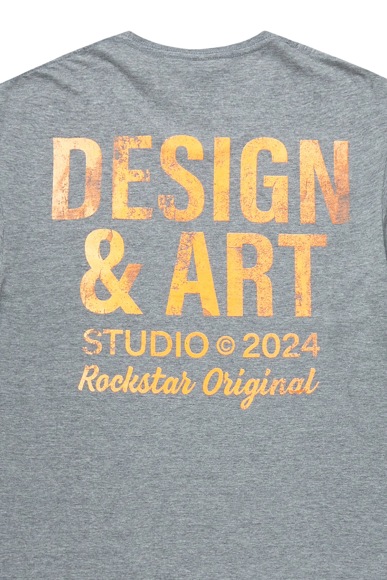Mancha Grey/Orange Graphic T-Shirt