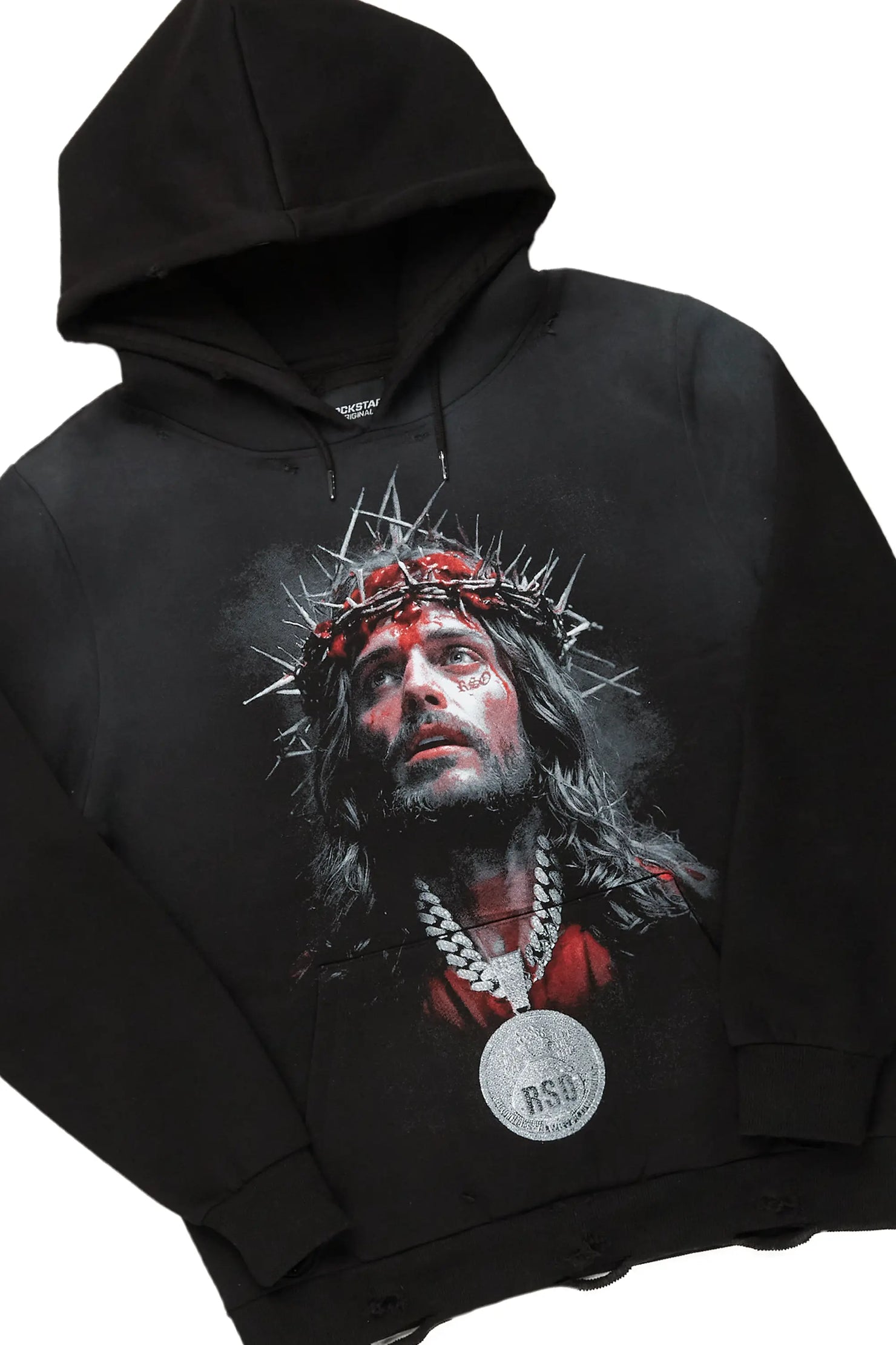 Amina Black Hoodie & Rani Stacked Flare Jean Set