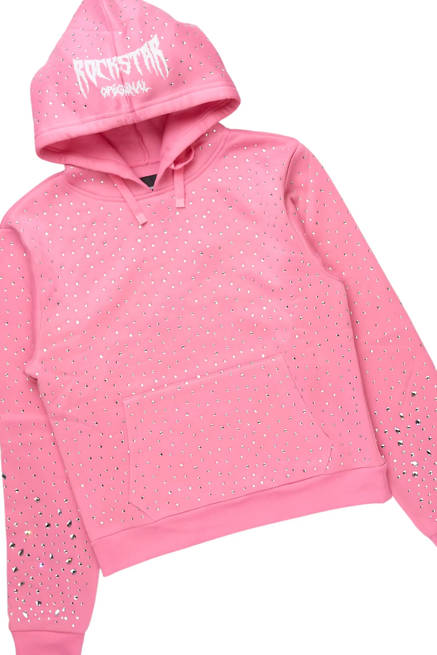 Porsha Pink Rhinestone Stacked Track Set