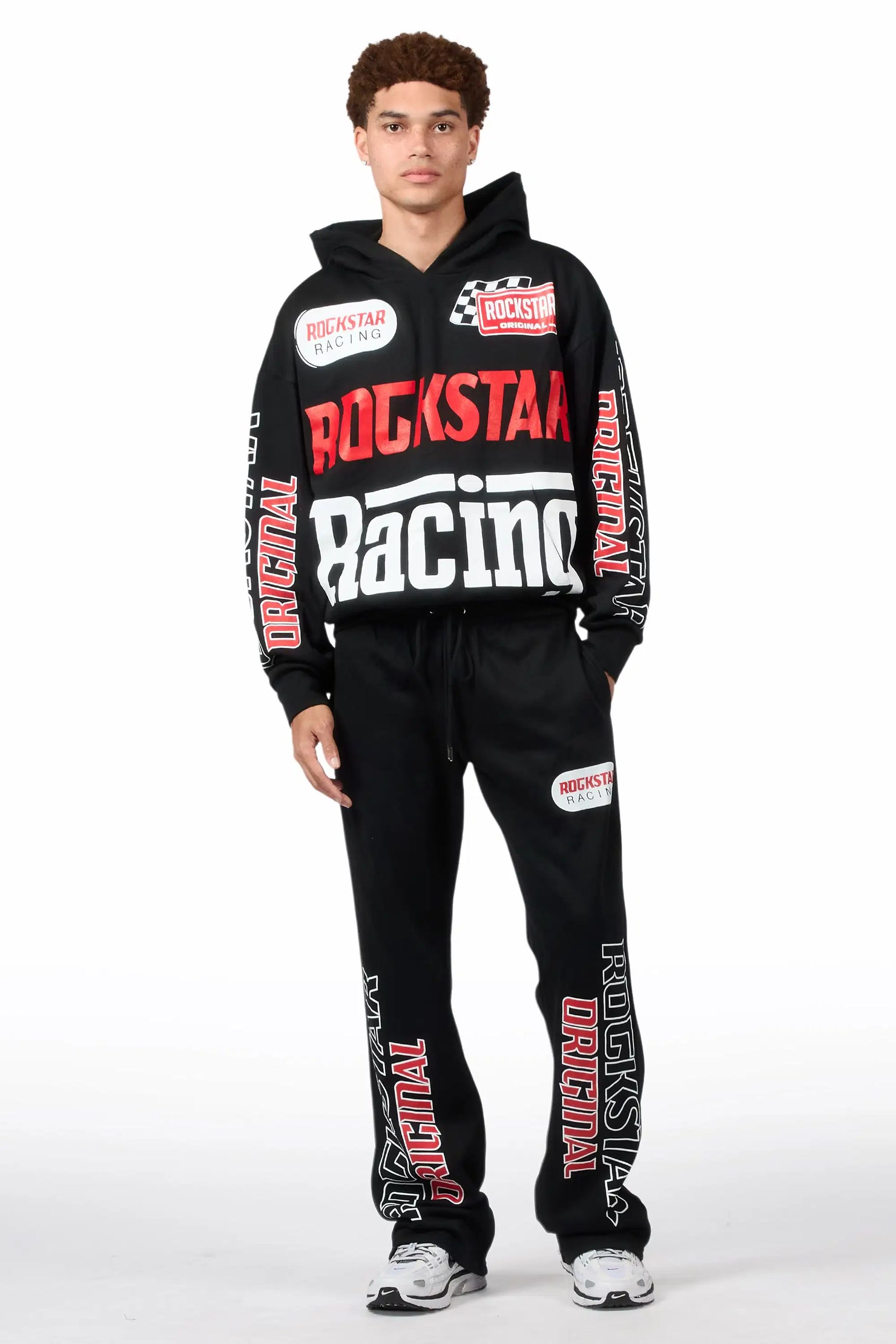 Spiller Black Hoodie Relaxed Track Set