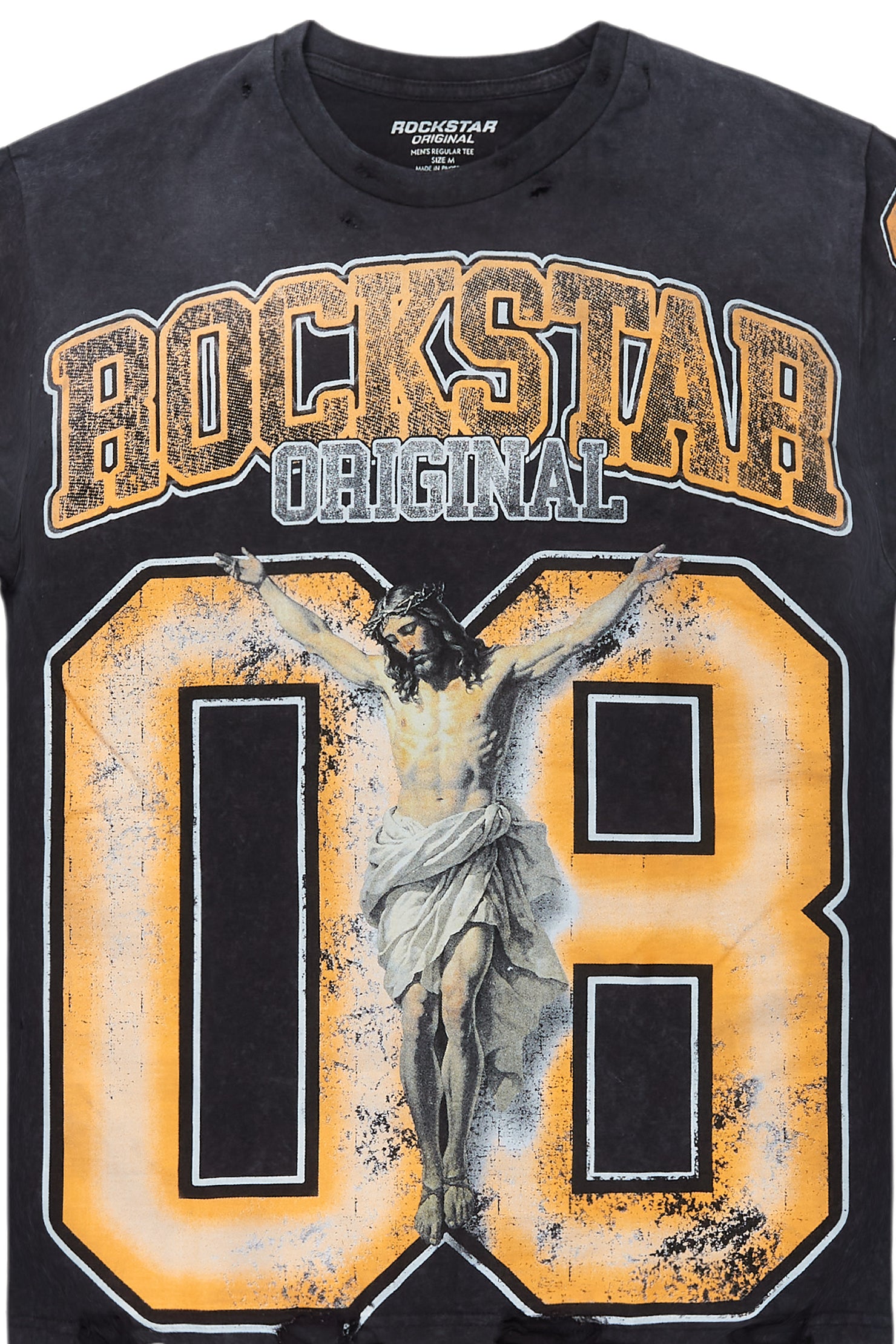 Tariqa Black/Orange Oversized T-Shirt