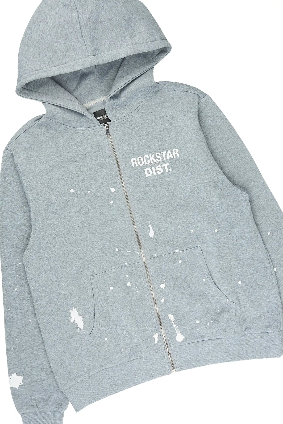 Zip Up Heathery Grey Raffer Hoodie/Stacked Track Set