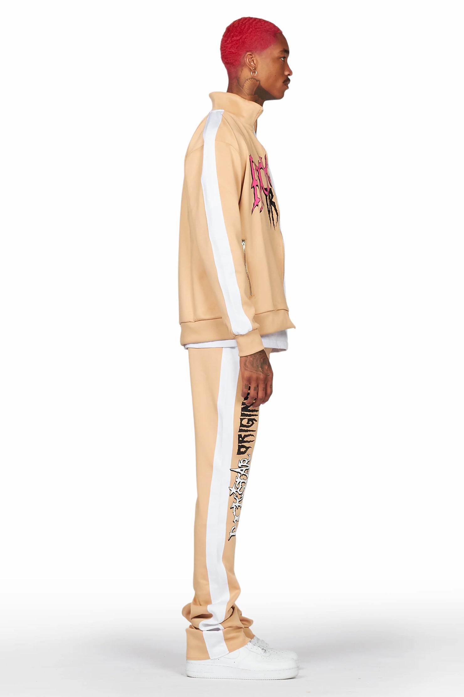 Hawkey Beige Tricot Super Stacked Track Set