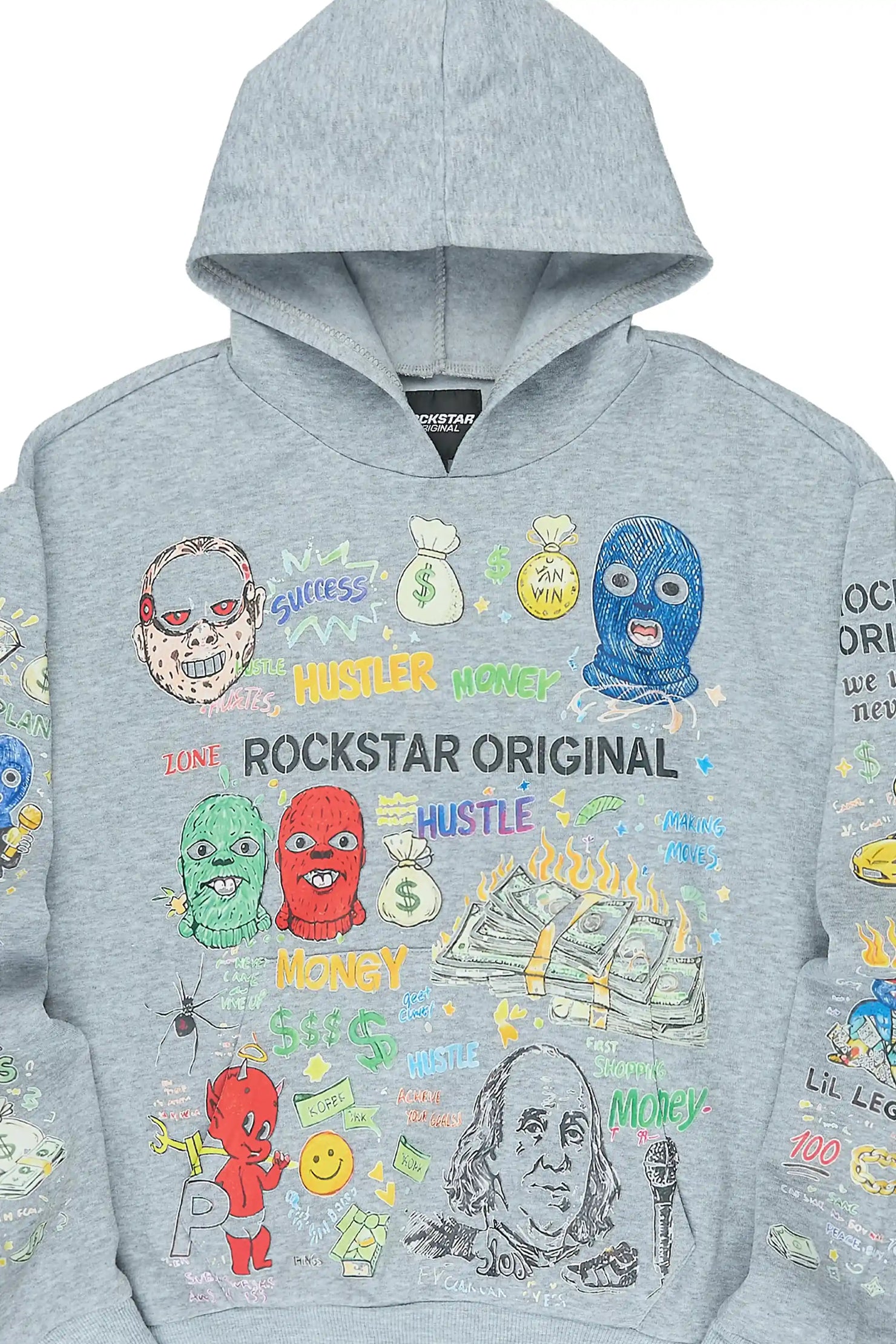 Boys Raxor Heather Grey Graphic Hoodie